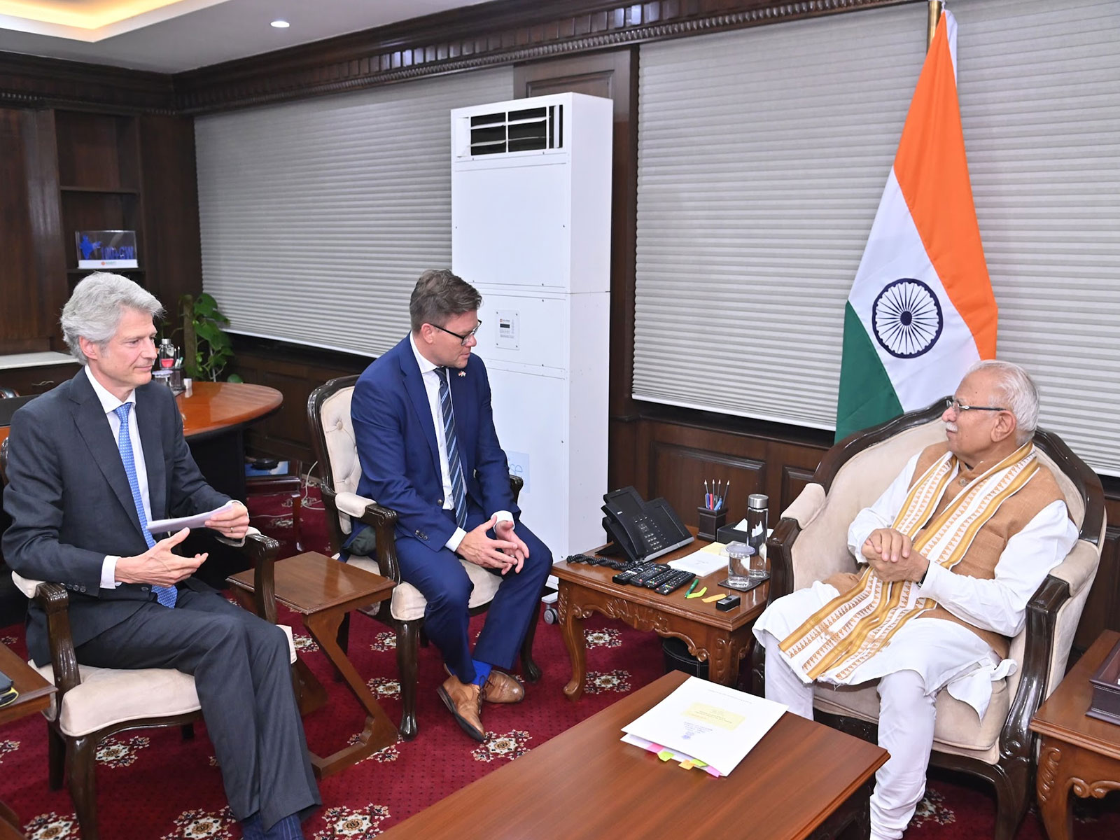 Union Minister for Power and Housing & Urban Affairs Manohar La meets German Federal Minister for the Environment, Nature Conservation, Climate Protection and Nuclear Safety Carsten Schneider (Photo/PIB)