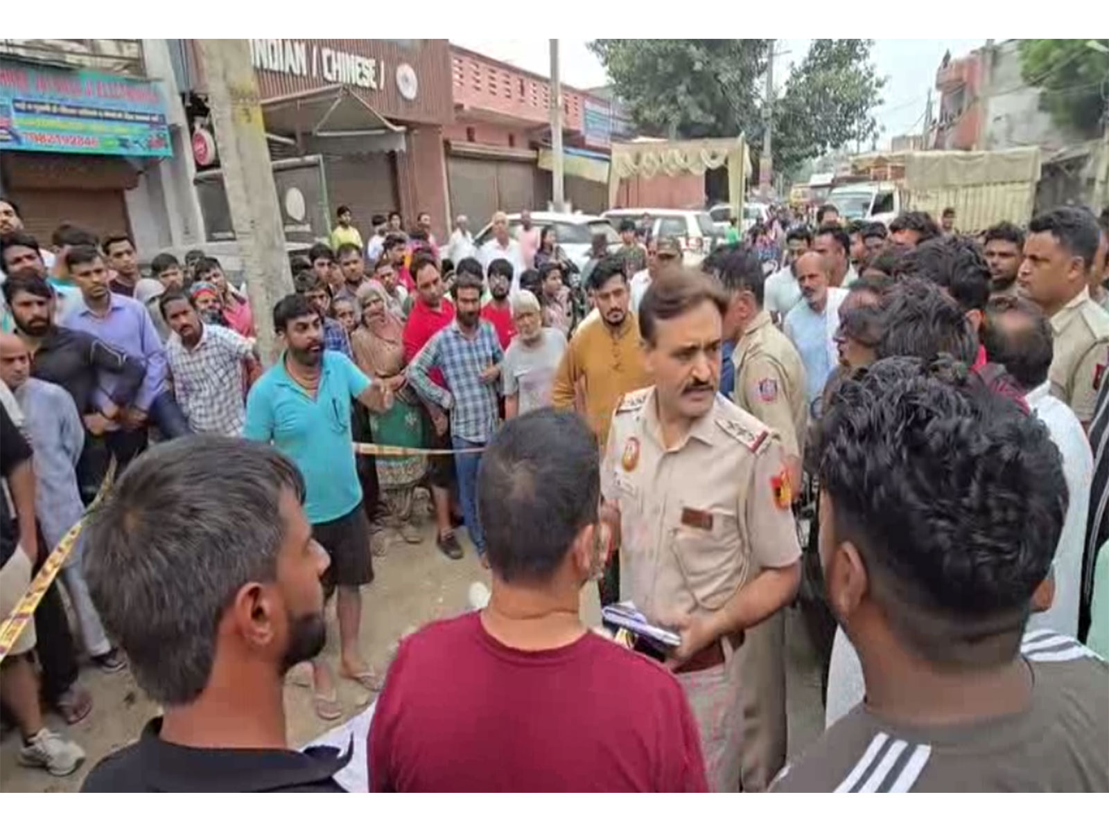 Man shot dead outside a fitness center in Outer Delhi's Narela area (Photo/ANI)