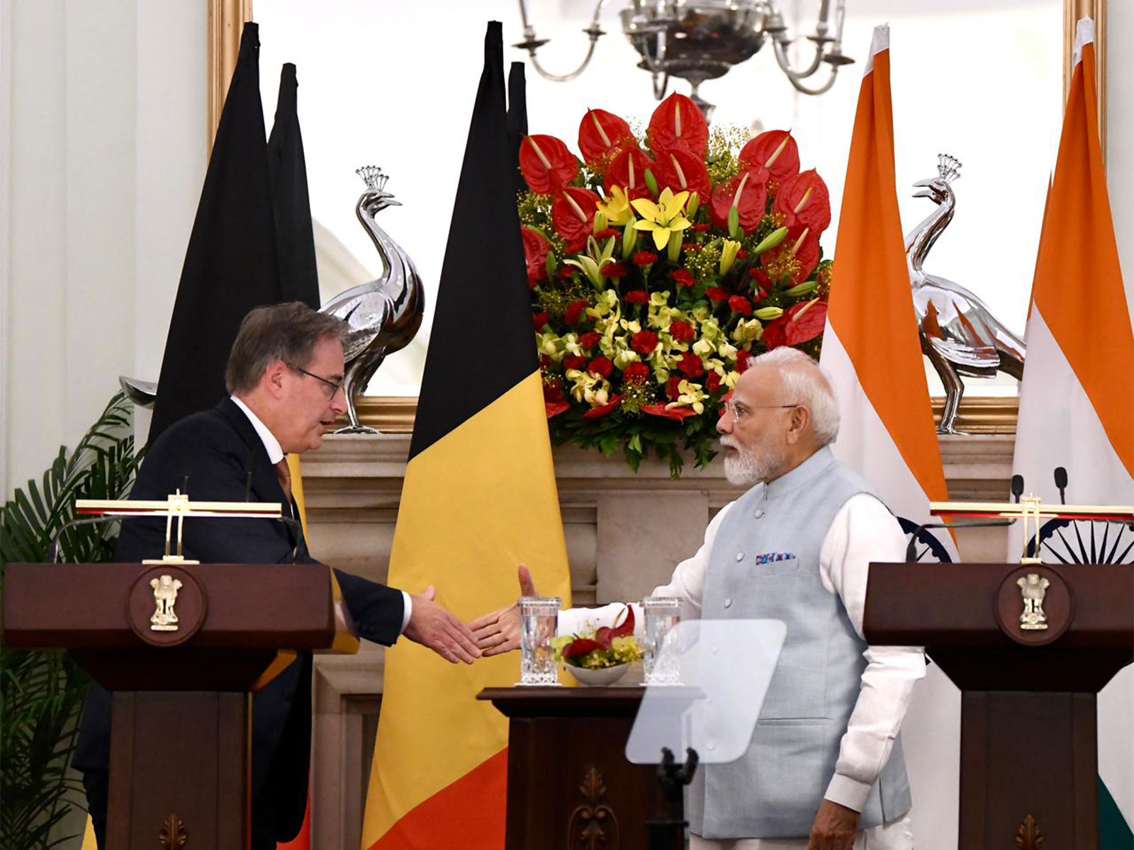Prime Minister Narendra Modi and Belgian PM Bart De Wever (Photo/ANI) Prime Minister Narendra Modi and Belgian PM Bart De Wever (Photo/ANI)