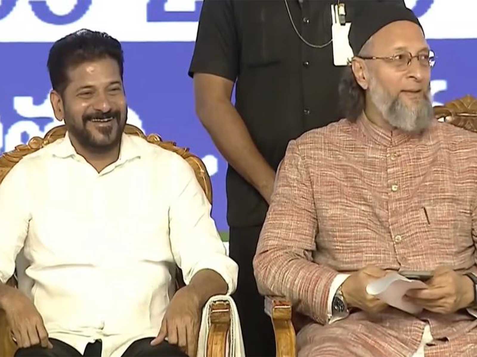 Telangana Chief Minister A. Revanth Reddy and AIMIM chief Asaduddin Owaisi (Photo/ I&PR Telangana)