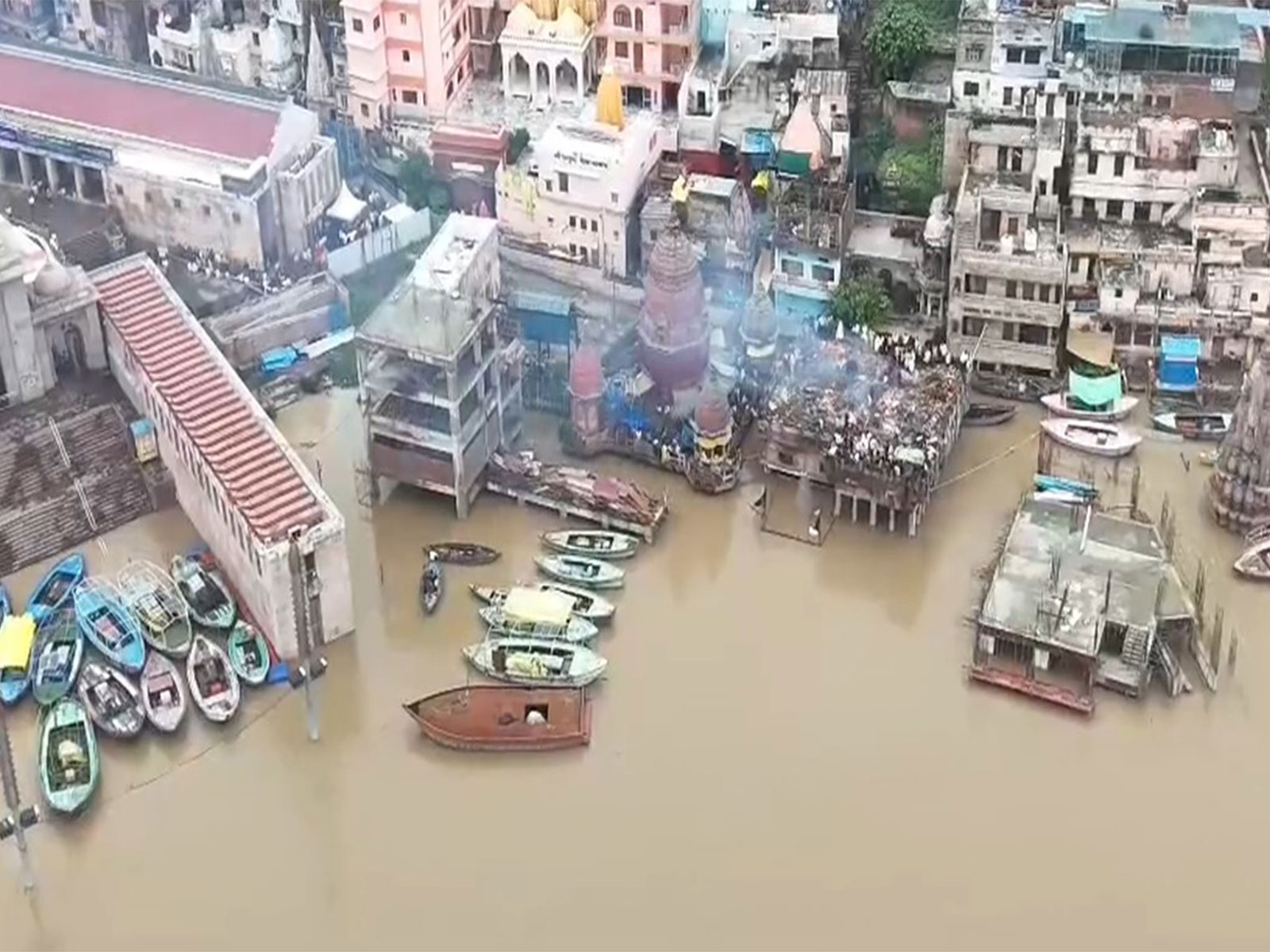 Rising Ganga Water Level Submerged Kashi Ghats in Varanasi (Photo/ANI) Rising Ganga Water Level Submerged Kashi Ghats in Varanasi (Photo/ANI)