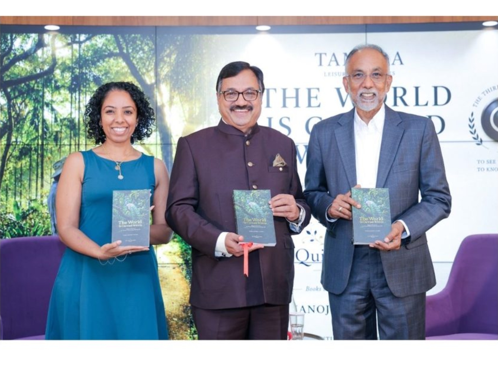 Ms Shruti Shibulal. Mr Manoj Mathew V M Author The World Is Carried Within and Mr S.D. Shibulal, Chairman, Tamara Leisure Experiences and Co-Founder, Infosys. Ms Shruti Shibulal. Mr Manoj Mathew V M Author The World Is Carried Within and Mr S.D. Shibulal, Chairman, Tamara Leisure Experiences and Co-Founder, Infosys.