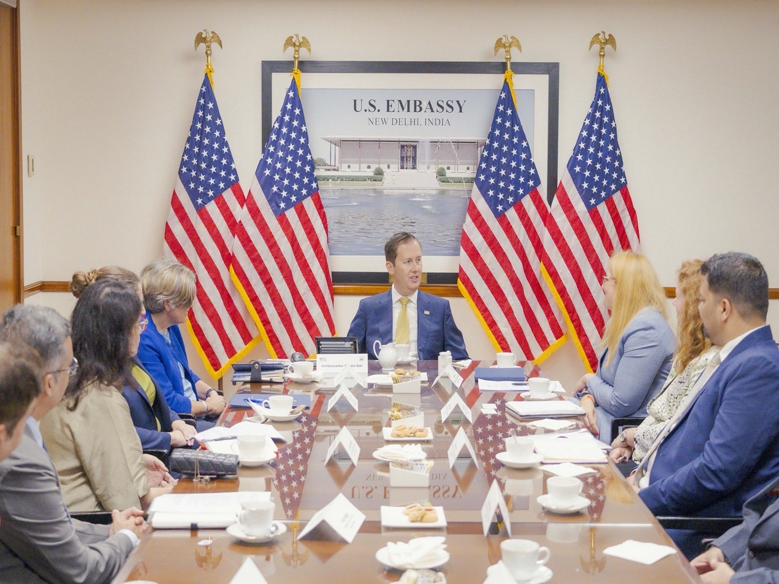 US Ambassador to India Sergio Gor meets leading US MedTech companies (Photo/X/@USAmbIndia)
