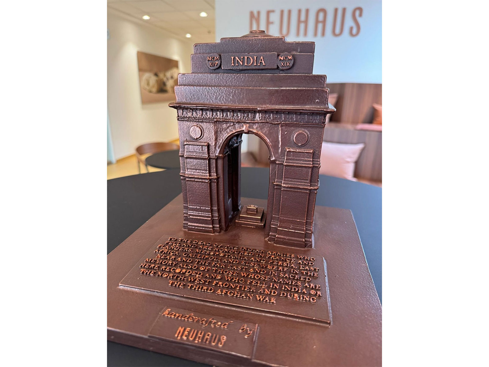 Belgian Embassy shares photo of PM De Wever's deliciously crafted chocolate India Gate gift for PM Modi (Photo/X@BelgiuminIndia) Belgian Embassy shares photo of PM De Wever's deliciously crafted chocolate India Gate gift for PM Modi (Photo/X@BelgiuminIndia)