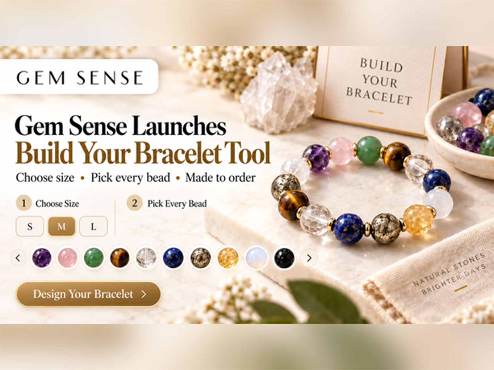GemSense launches a crystal bracelet builder that’s trending right now GemSense launches a crystal bracelet builder that’s trending right now