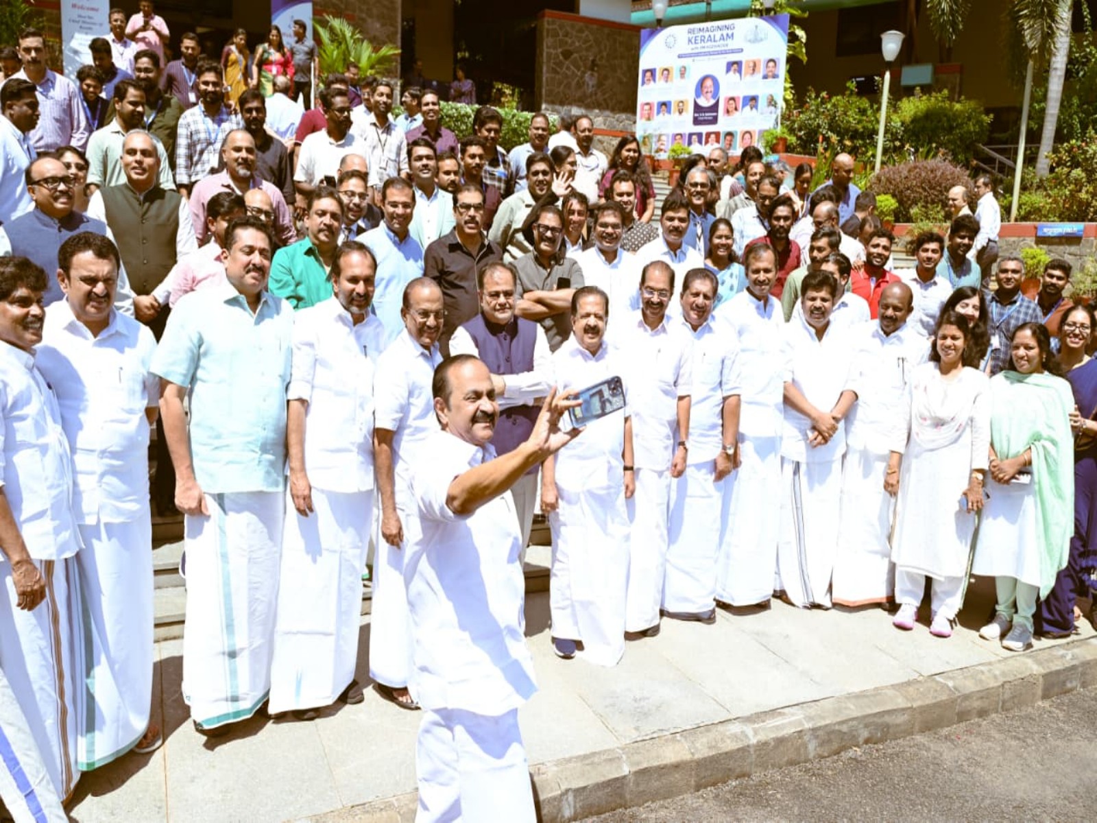 Keralam CM VD Satheesan takes selfie with state ministers (Photo/x/@vdsatheesan) Keralam CM VD Satheesan takes selfie with state ministers (Photo/x/@vdsatheesan)