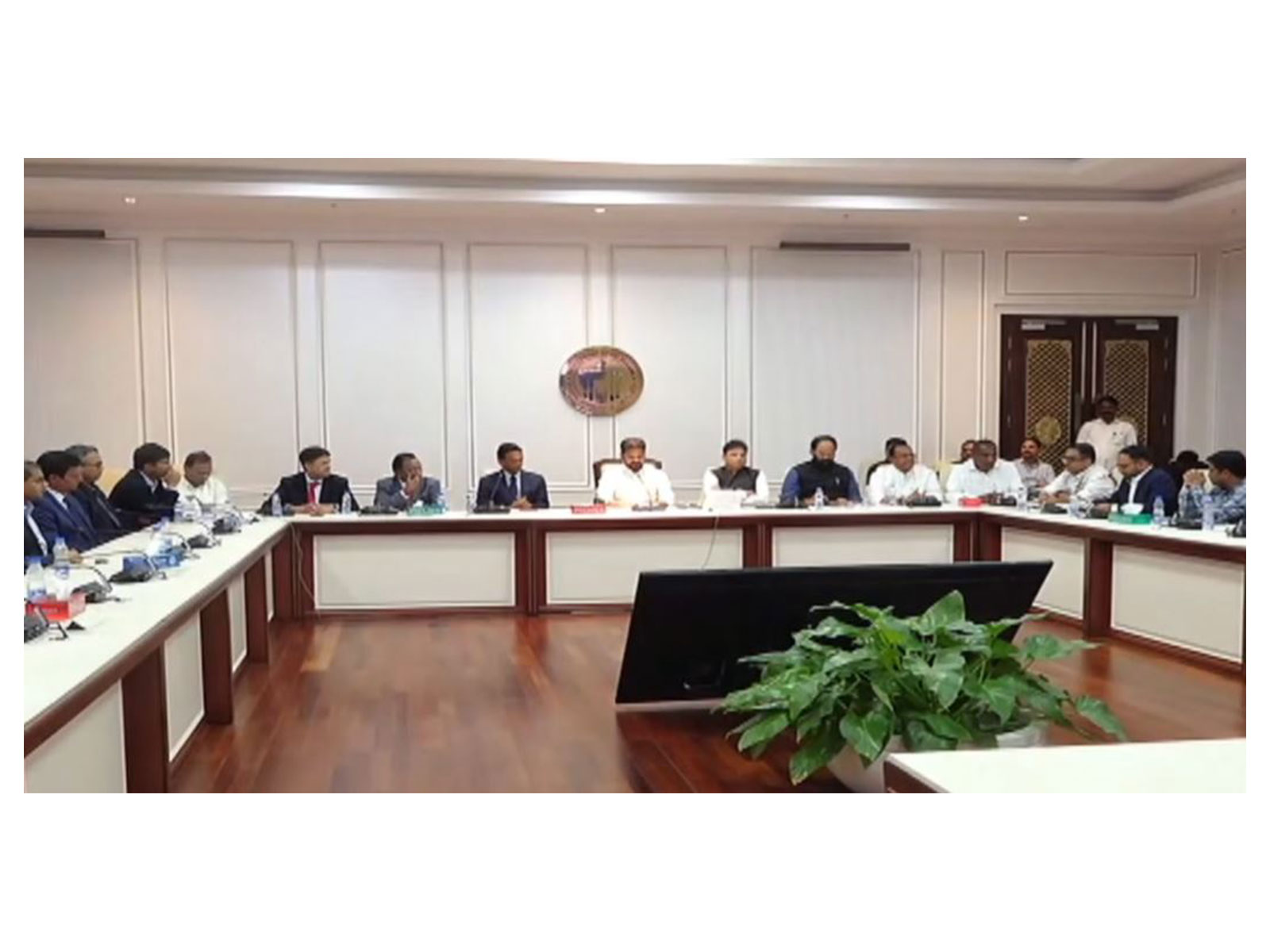 Telangana Minister A Revanth Reddy participates in Meeting with TCS delegation (Photo/ X @revanth_anumula)
