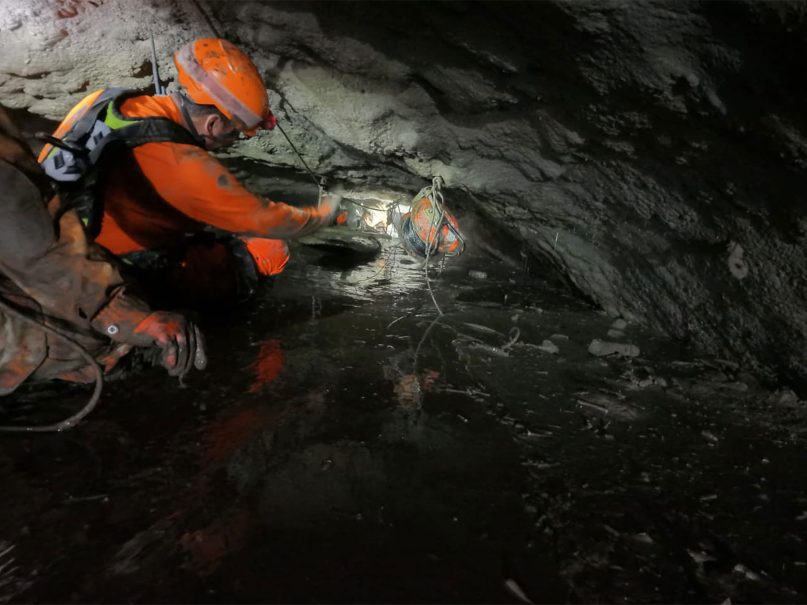 India and Nepal rescue teams continuing a rescue mission at the Chilime tunnel (Photo/X/@navsri6619) India and Nepal rescue teams continuing a rescue mission at the Chilime tunnel (Photo/X/@navsri6619)