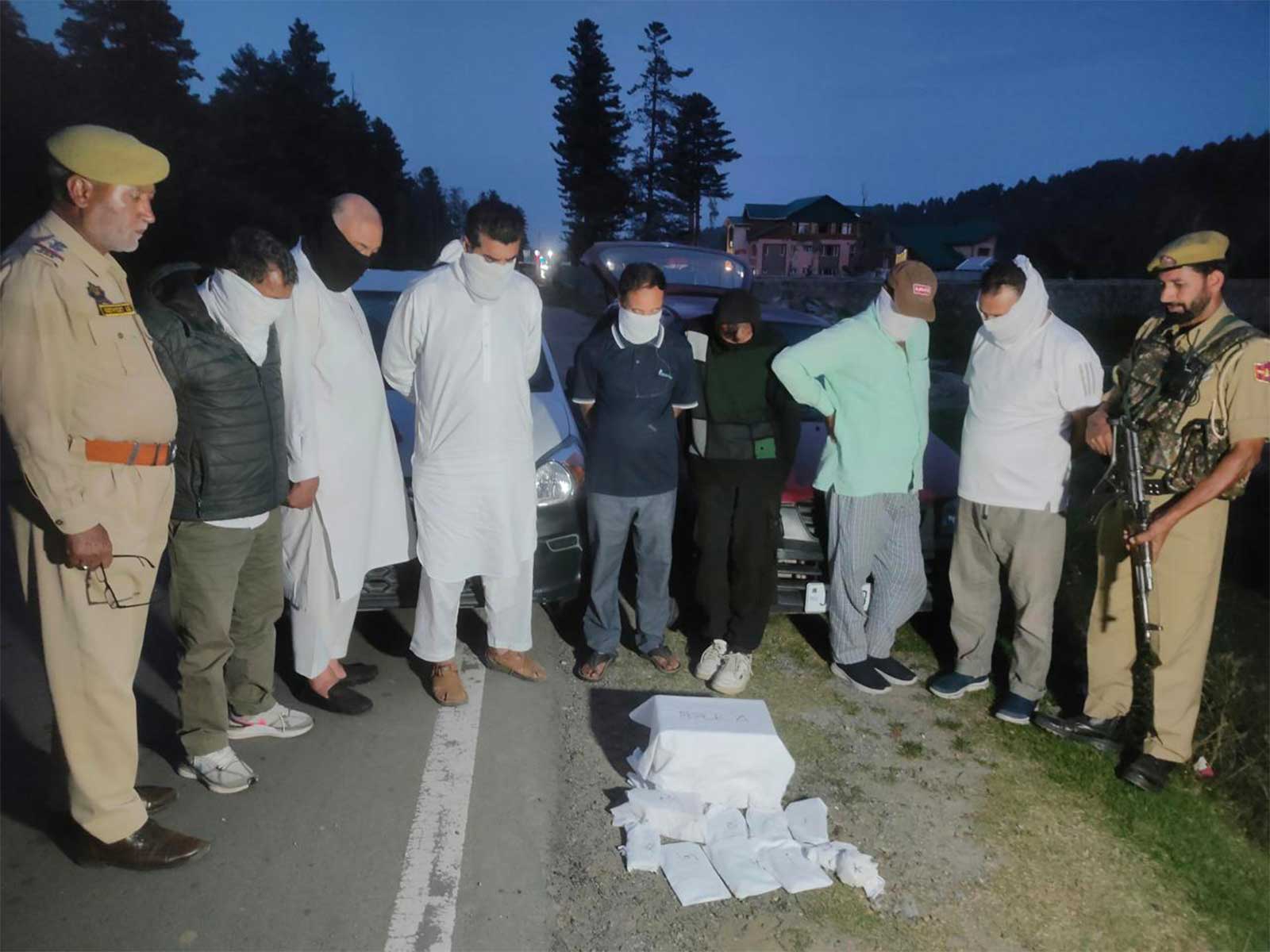 Apprehended individuals were brought to Police Station Heerpora (Photo/ Shopian Police)
