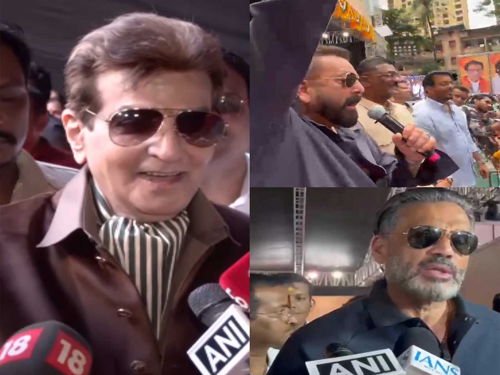 Jeetendra, Suniel Shetty, Sanjay Dutt at Dahi Handi (Photo/ANI)