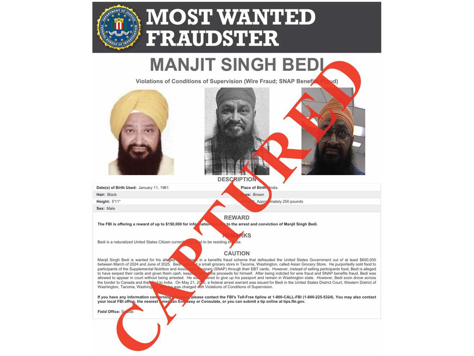 FBI announces arrest of FBI announces arrest of