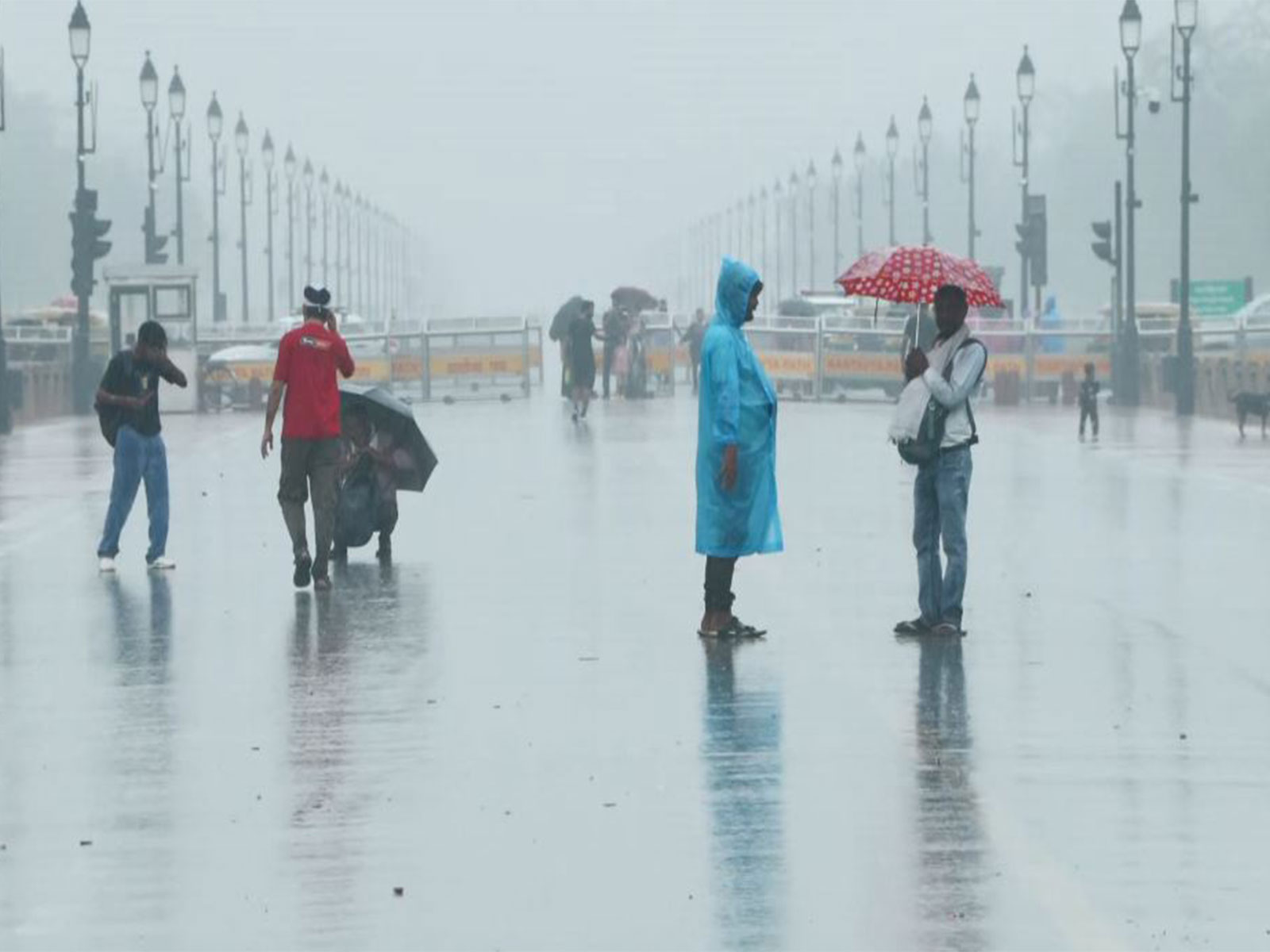Rain lashes several parts of the national capital, visuals from India Gate (Photo/ANI) Rain lashes several parts of the national capital, visuals from India Gate (Photo/ANI)