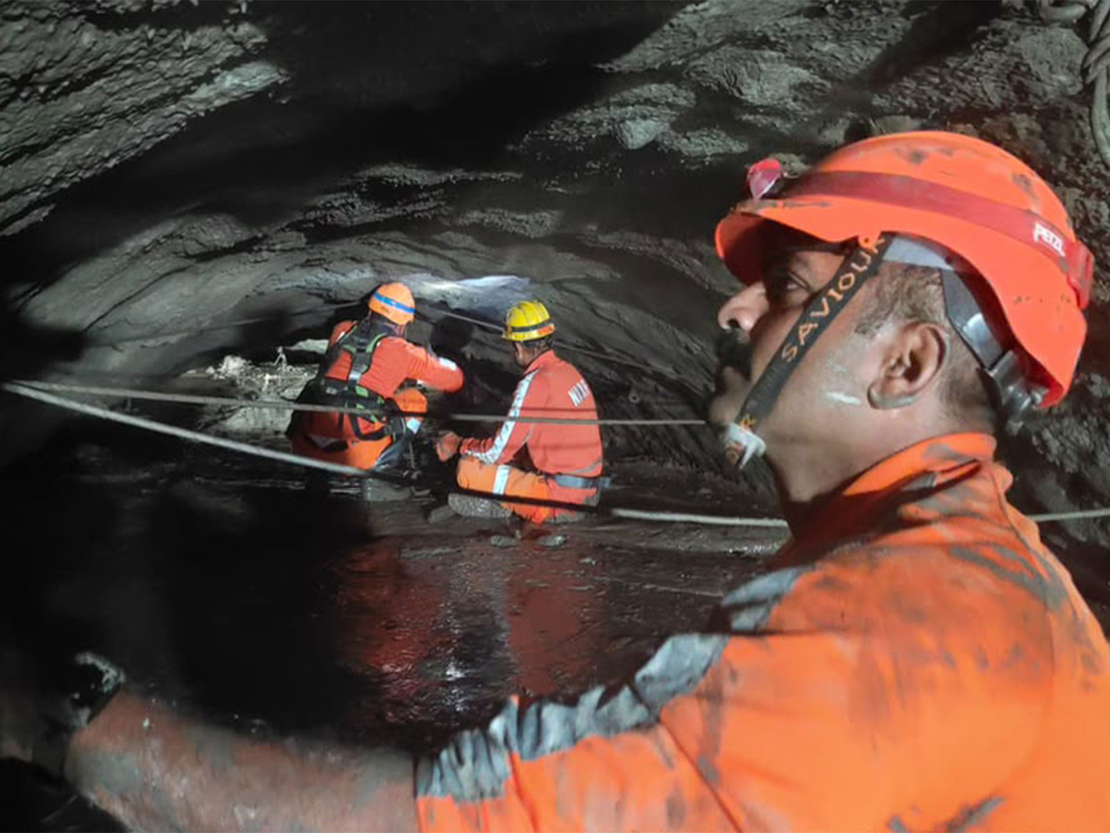 India-Nepal joint technical team continue to make progress in search and rescue operations inside the Chilime tunnel (Photo/X/@navsri6619) India-Nepal joint technical team continue to make progress in search and rescue operations inside the Chilime tunnel (Photo/X/@navsri6619)