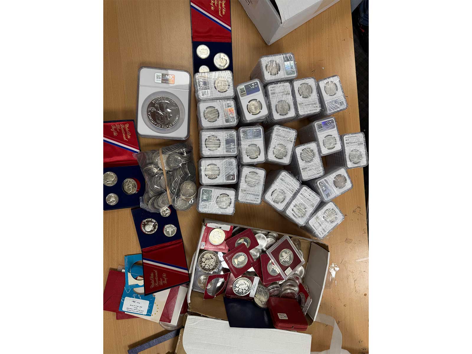 Customs at IGI Airport seize 20.883 kg of gold and silver coins worth ₹47.16 lakh from two passengers arriving from Doha. (Photo/@AirportGenCus)