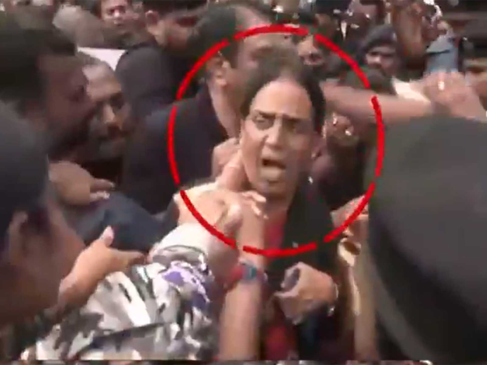 BRS posts picture of Police personnel allegedly dragging MLA Sabeeta Indrareddy by her hair (Photo/X/@BRSparty)