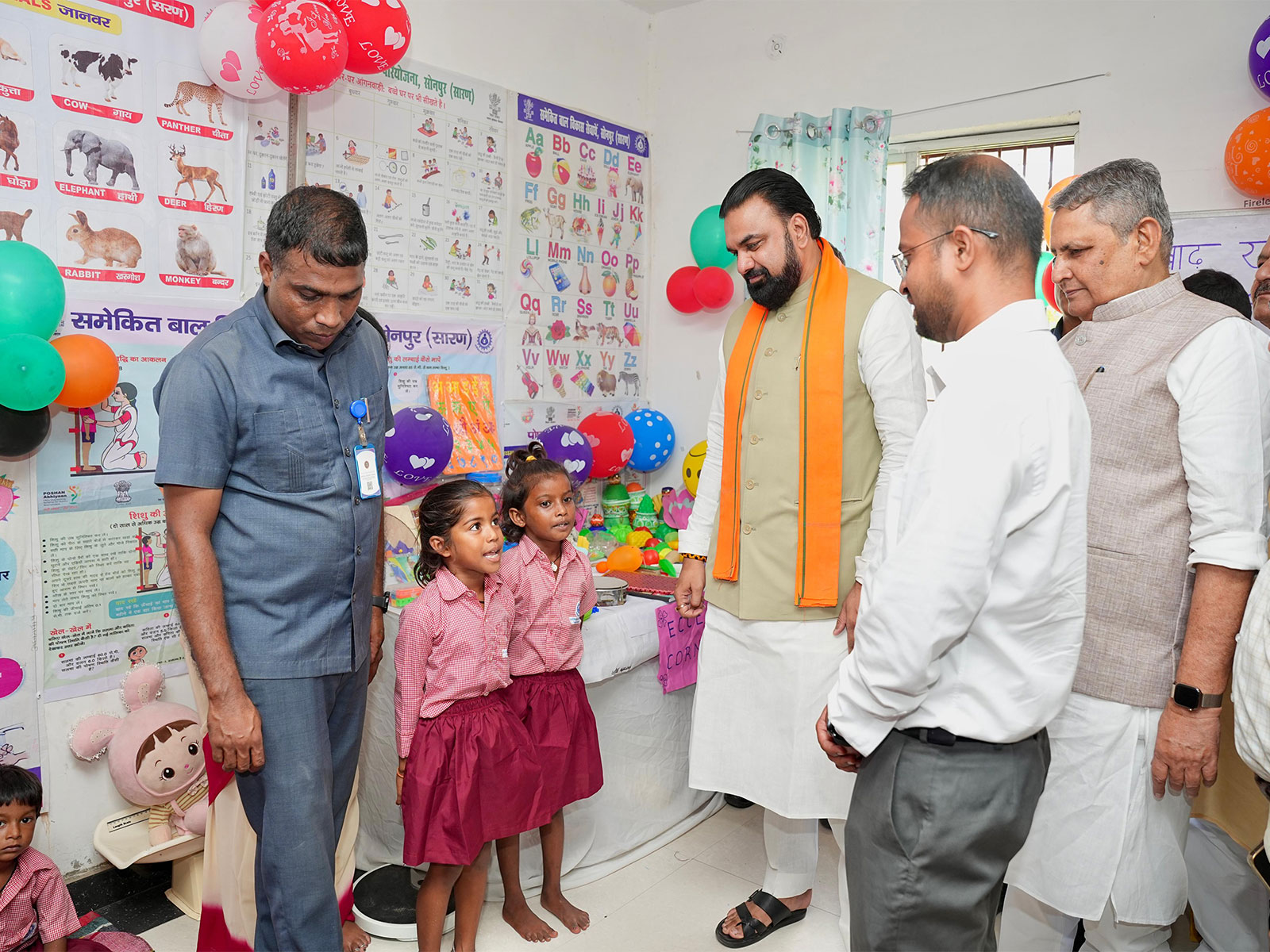 Bihar Chief Minister Samrat Choudhary on Monday inspected an Anganwadi centre and an educational camp at the relief facility and interacted with children. (Photo/ ANI)