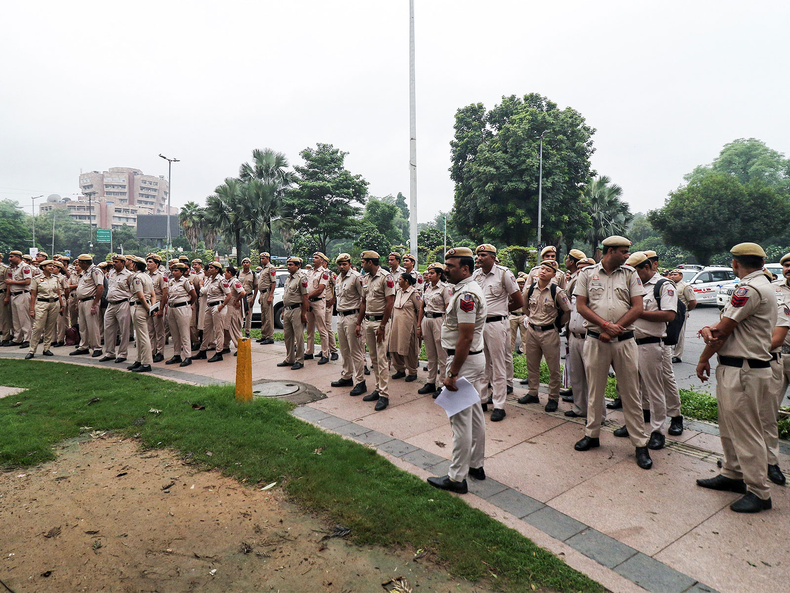 Police personnel deployed at Mandi House ahead of the 18th BRICS Summit (File Photo/ANI)