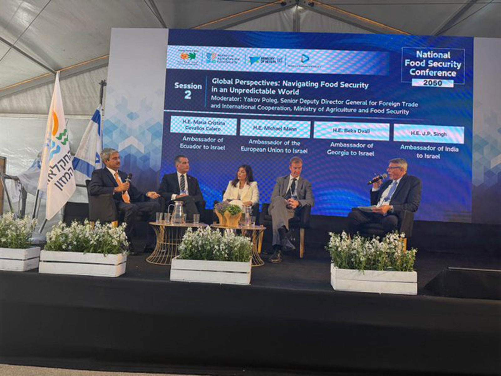 Indiaโs Ambassador to Israel JP Singh during a panel discussion on food security in Israel. (Photo: X/@indemtel) Indiaโs Ambassador to Israel JP Singh during a panel discussion on food security in Israel. (Photo: X/@indemtel)