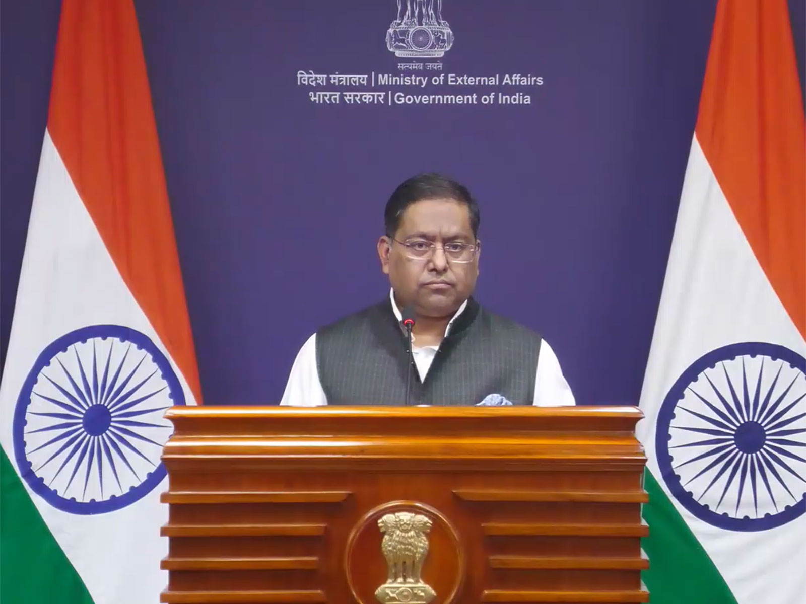 MEA spokesperson Randhir Jaiswal (Photo/YouTube/MEA)