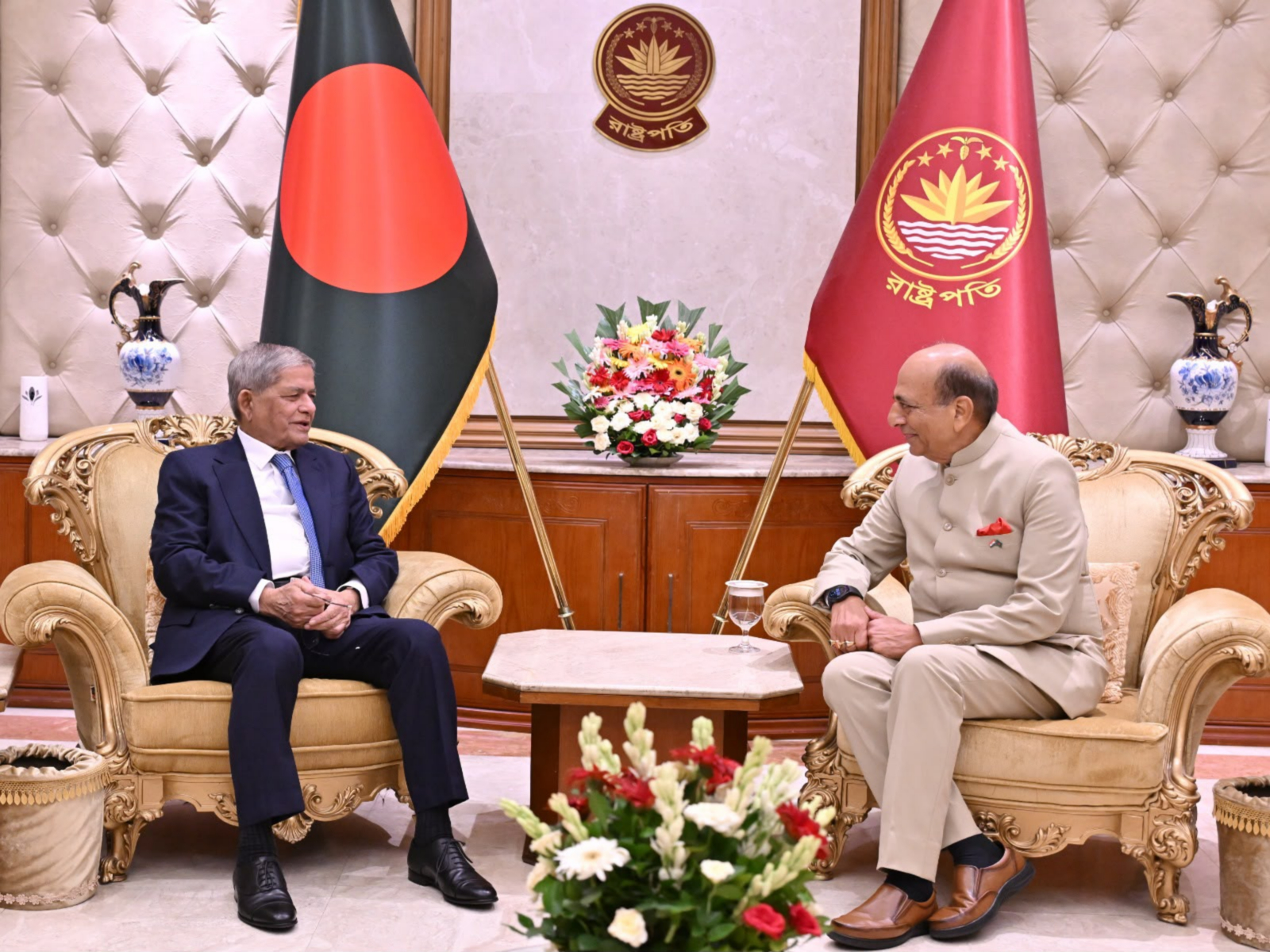 Bangladesh President Mirza Fakhrul Islam Alamgir meets Indian High Commissioner to Bangladesh, Dinesh Trivedi, at Bangabhaban (Photo/Bangabhaban/Bangladesh President House) Bangladesh President Mirza Fakhrul Islam Alamgir meets Indian High Commissioner to Bangladesh, Dinesh Trivedi, at Bangabhaban (Photo/Bangabhaban/Bangladesh President House)