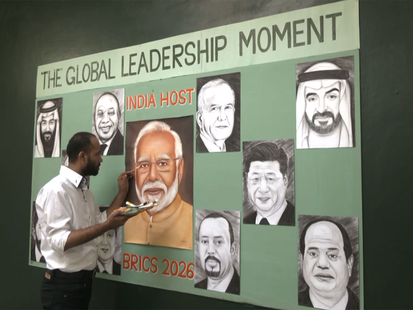 Amritsar-based artist creates painting ahead of BRICS Summit 2026 (Photo/ANI)