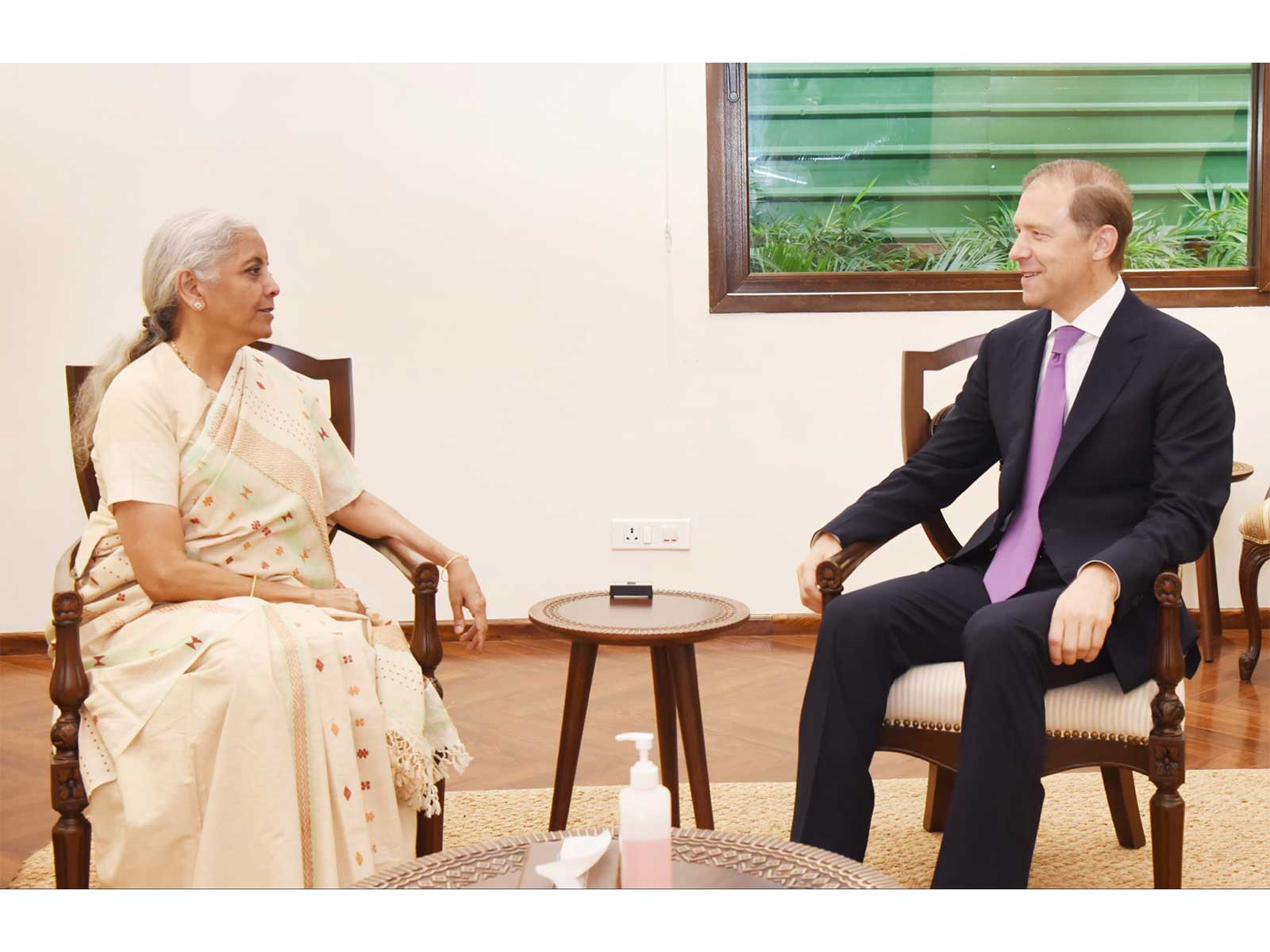 Finance Minister Nirmala Sitharaman meets First Deputy Prime Minister Denis Manturov (Photo/X/@FinMinIndia)