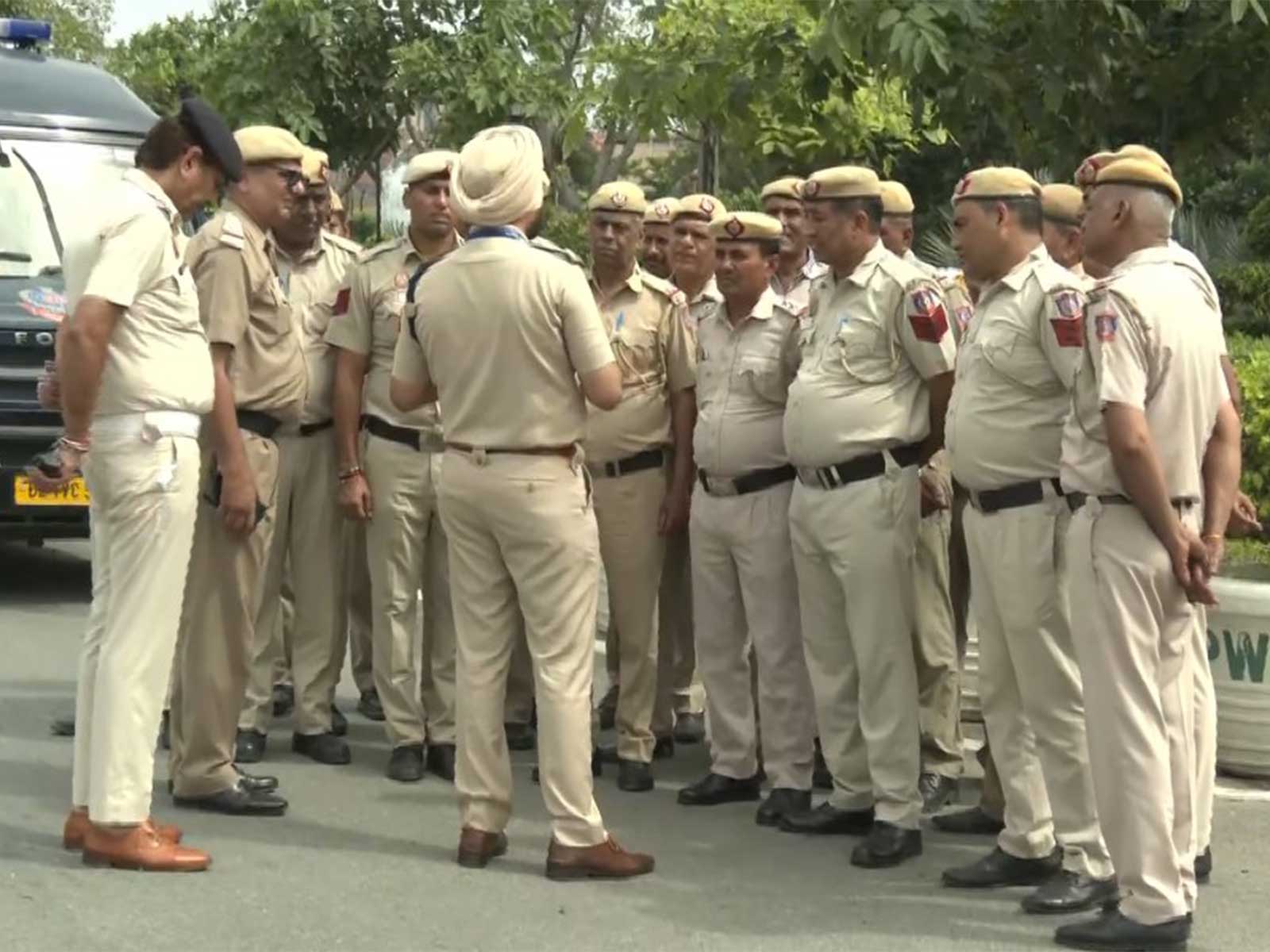 Police force deployed at Bharat Mnadapam (Photo/ANI)