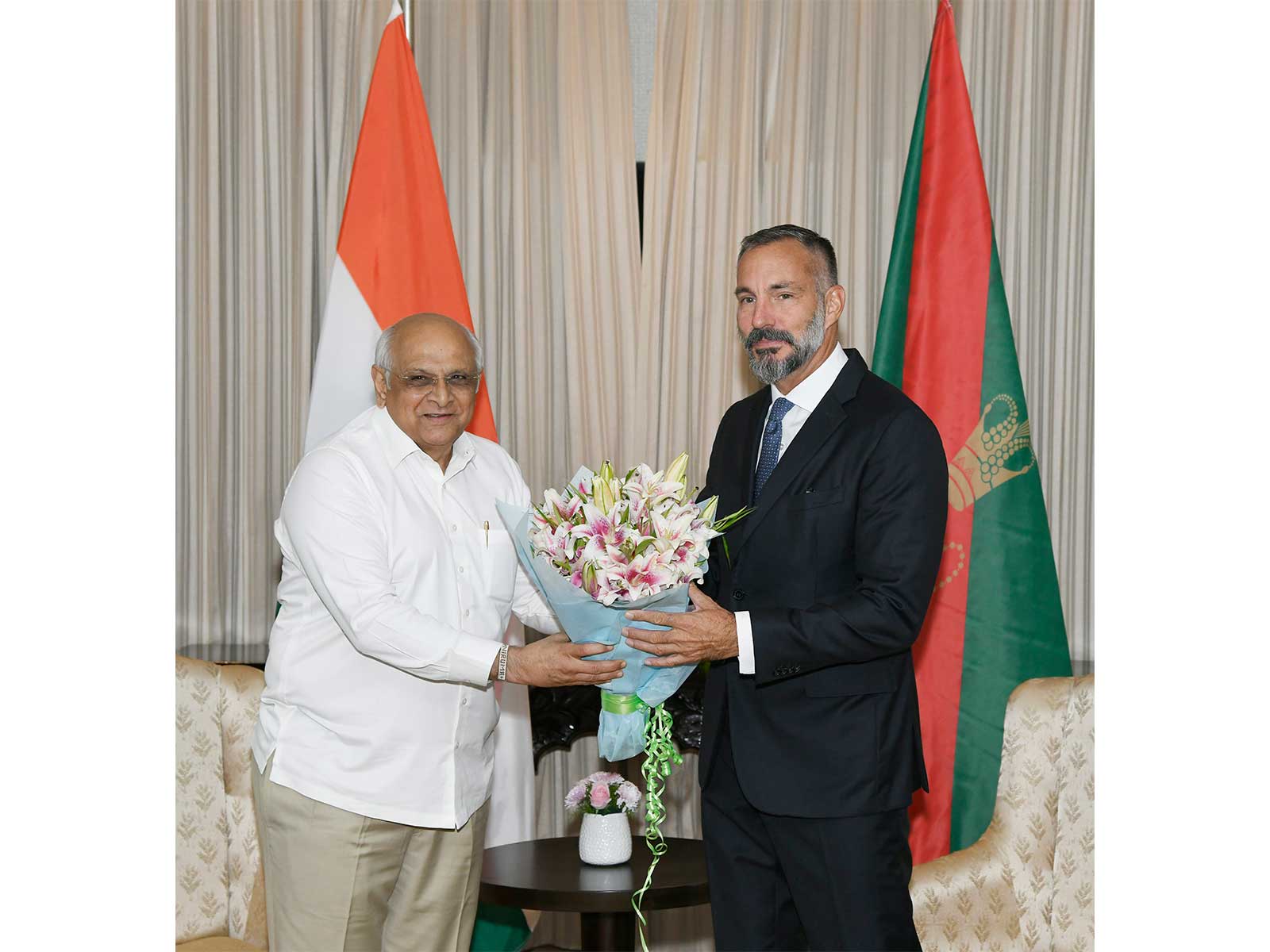 Rahim Aga Khan V meets CM Bhupendra Patel (Photo/GujaratCMO) Rahim Aga Khan V meets CM Bhupendra Patel (Photo/GujaratCMO)
