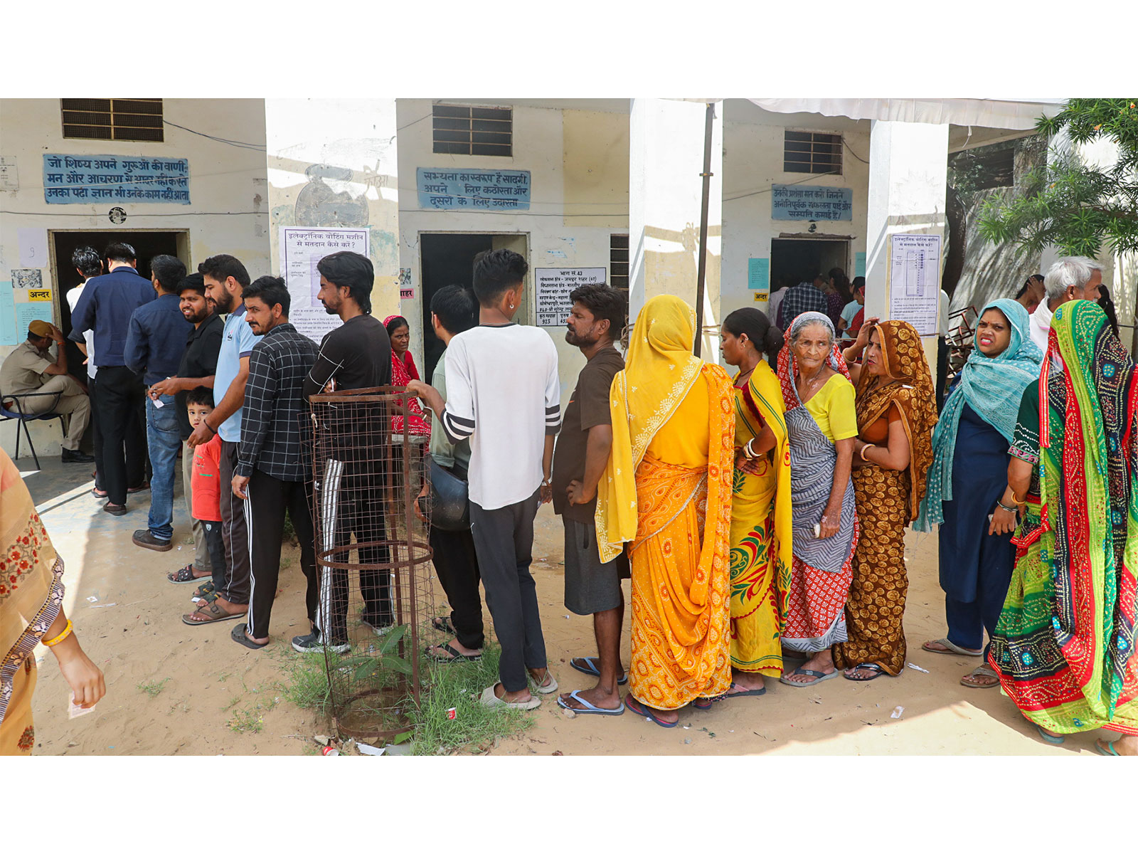 Voters queue up at a polling station to cast votes in the second phase of Rajasthan Civic Polls 2026, in Jaipur on Friday (Photo/ANI) Voters queue up at a polling station to cast votes in the second phase of Rajasthan Civic Polls 2026, in Jaipur on Friday (Photo/ANI)