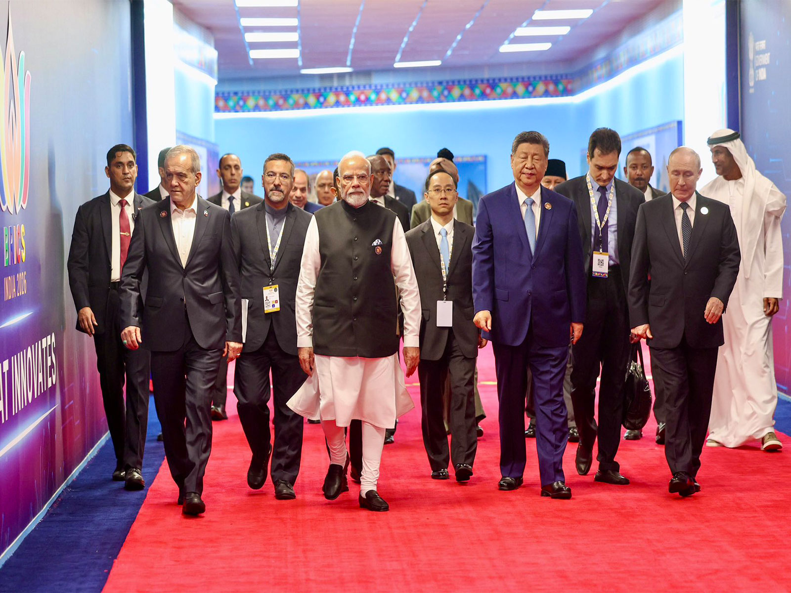 Prime Minister Narendra Modi with BRICS leaders during the 18th BRICS Summit in New Delhi. (Photo: X/@AmitShah)