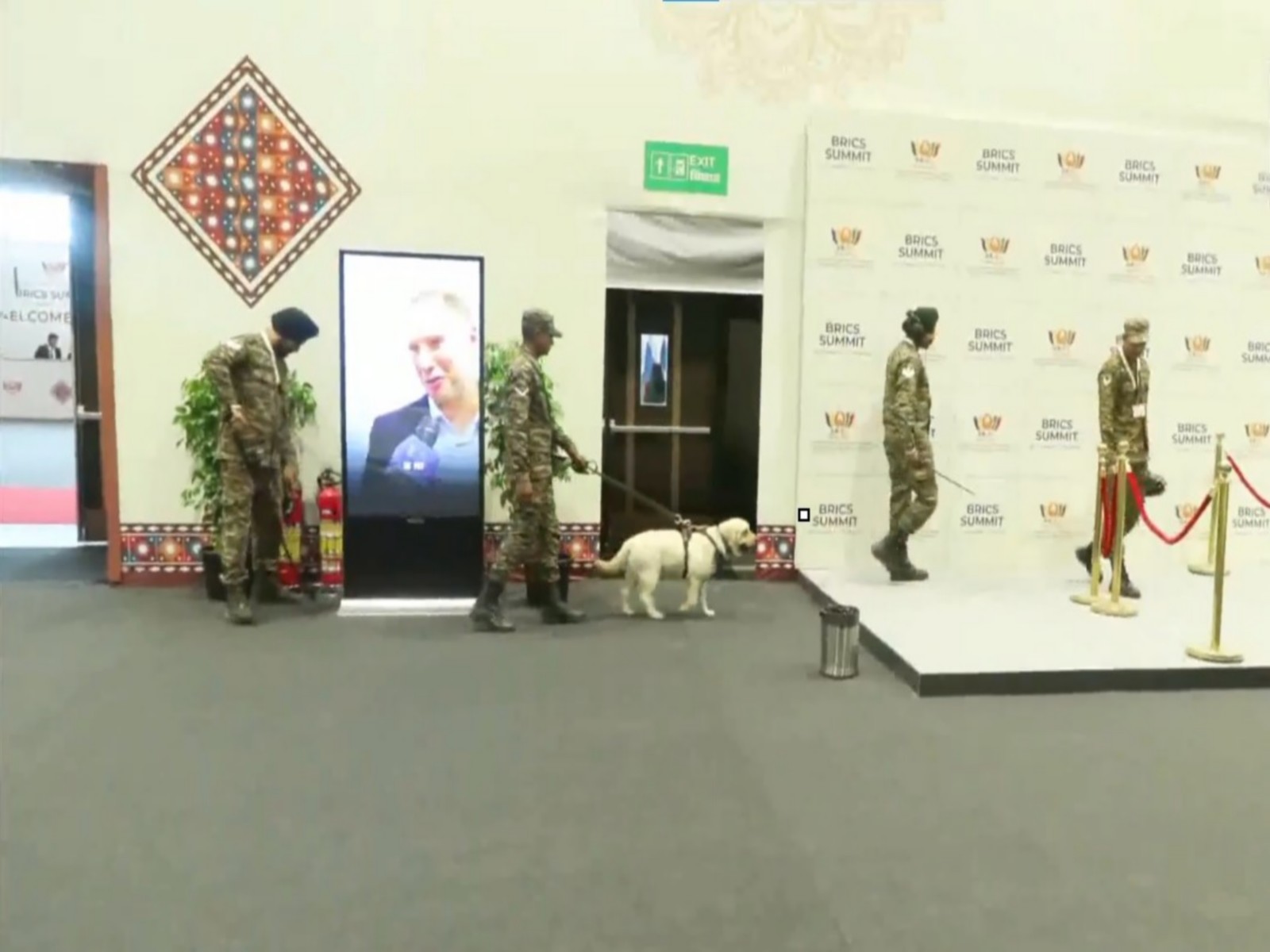 Security tightened at Bharat Mandapam for final day of BRICS Summit (Photo:ANI) Security tightened at Bharat Mandapam for final day of BRICS Summit (Photo:ANI)