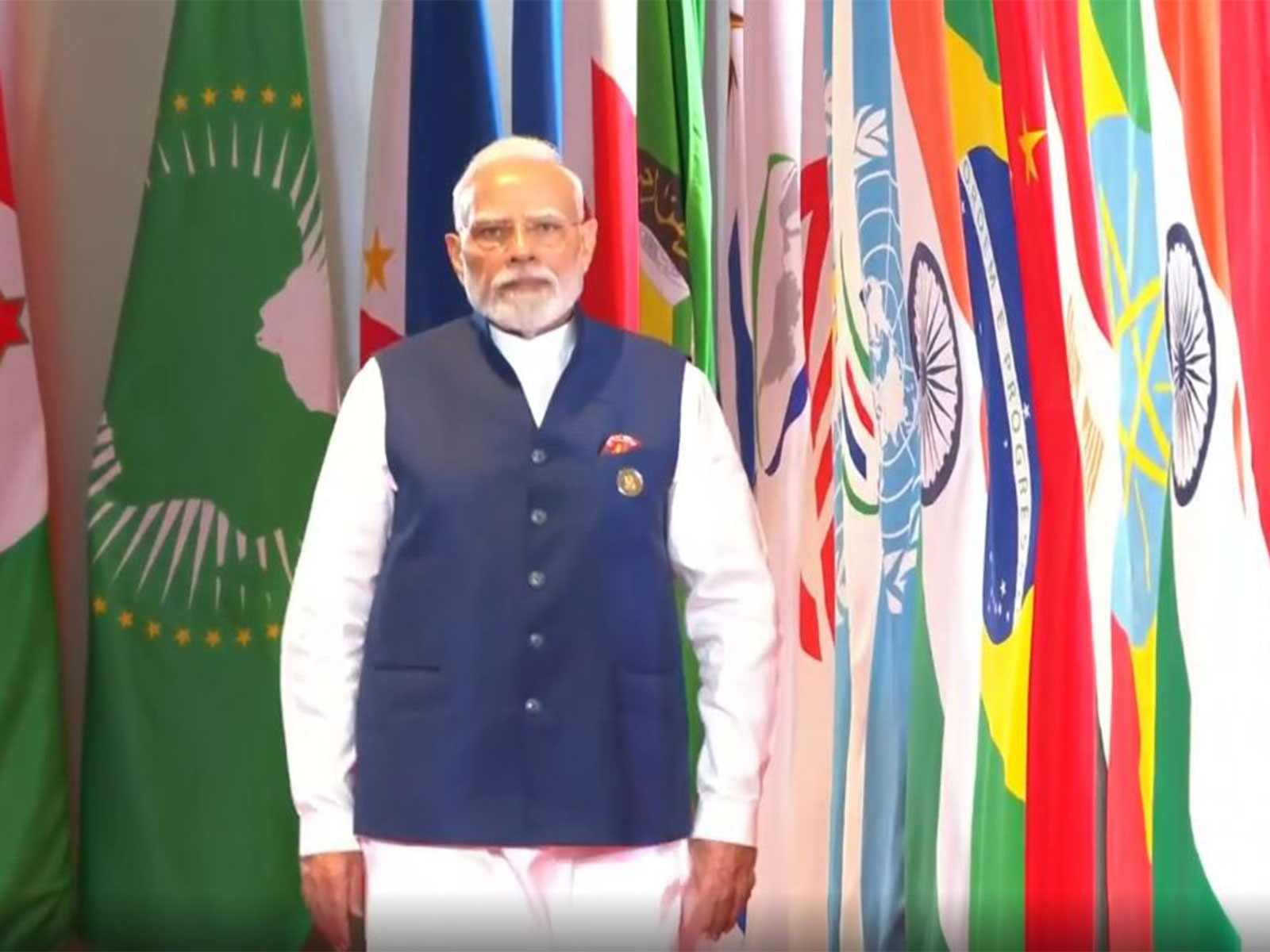 Prime Minister Narendra Modi arrived at Bharat Mandapam for second day of BRICS Summit (Photo/ANI/DD) Prime Minister Narendra Modi arrived at Bharat Mandapam for second day of BRICS Summit (Photo/ANI/DD)