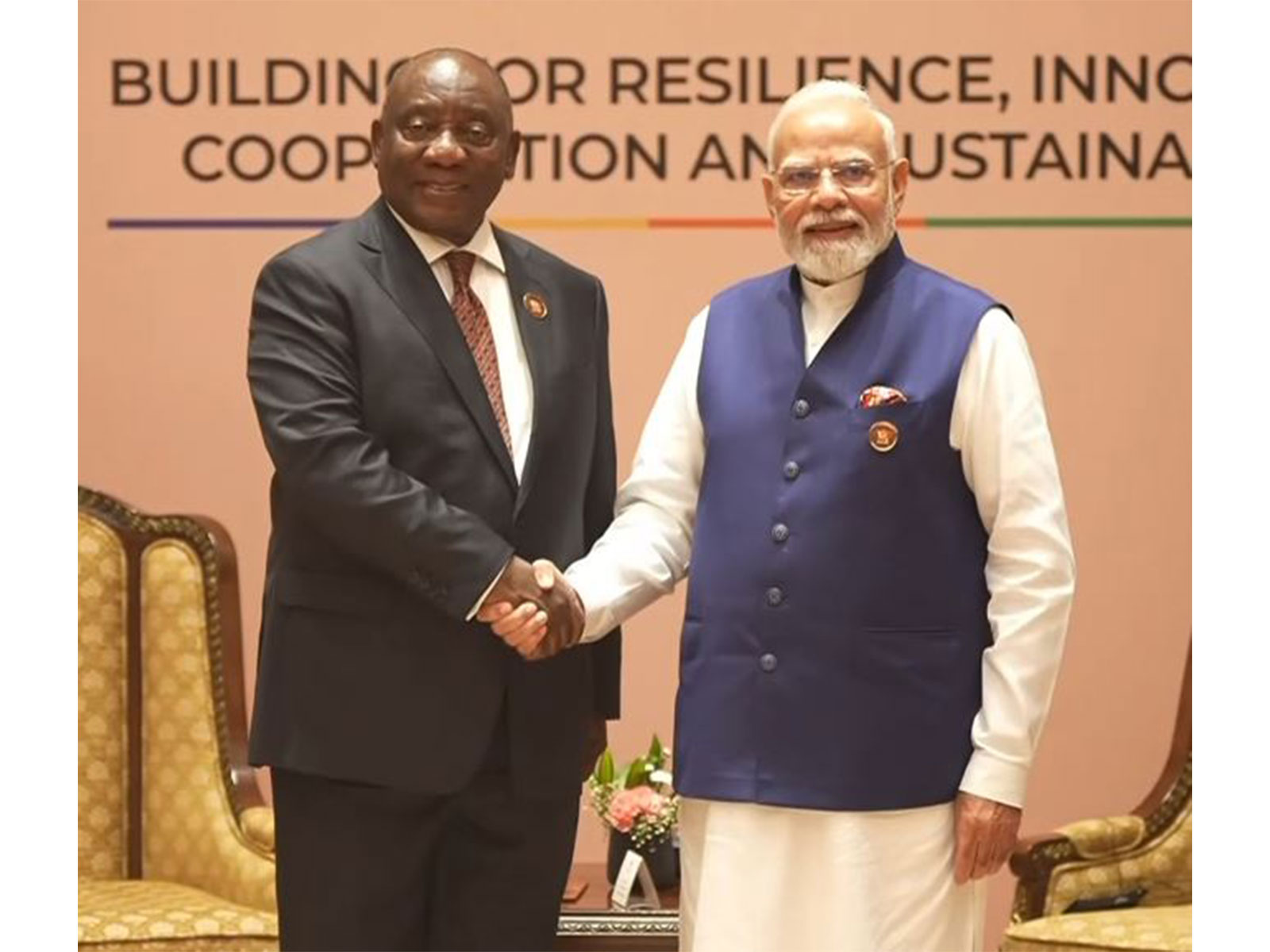 Prime Minister Narendra Modi with South African President Cyril Ramaphosa (Photo/DD)