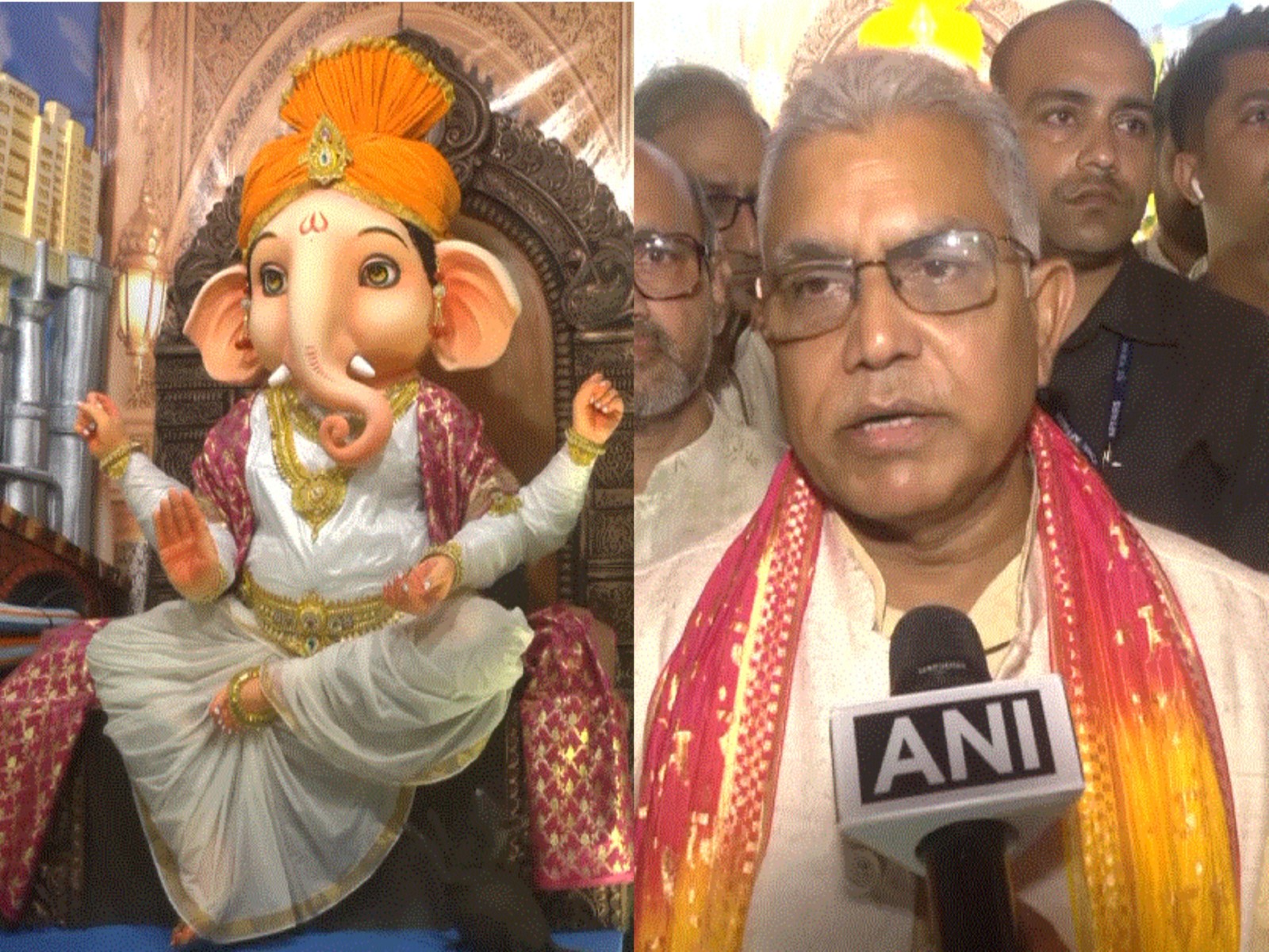 Minister Dilip Ghosh on Kolkata Ganesh Chaturthi (Photo/ANI) Minister Dilip Ghosh on Kolkata Ganesh Chaturthi (Photo/ANI)