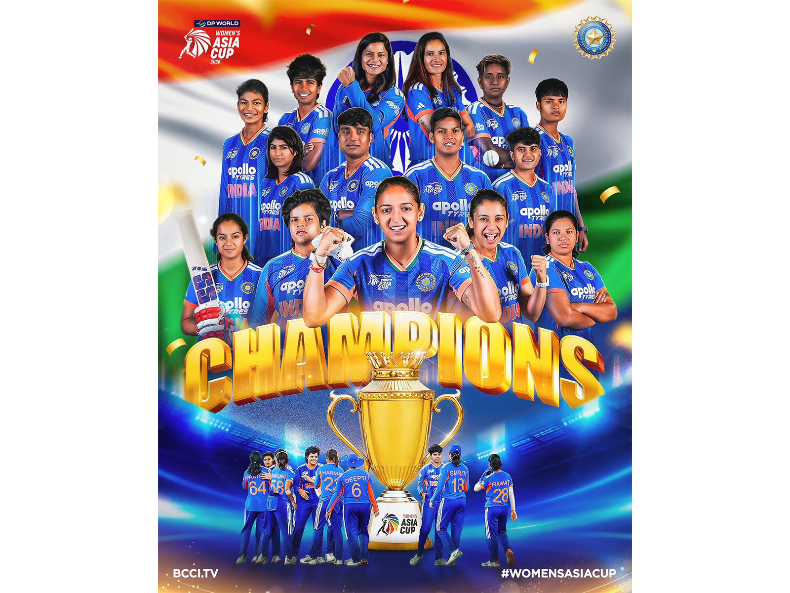 India clinches Asia women's title for record eight time (Pic/@AmitShah) India clinches Asia women's title for record eight time (Pic/@AmitShah)