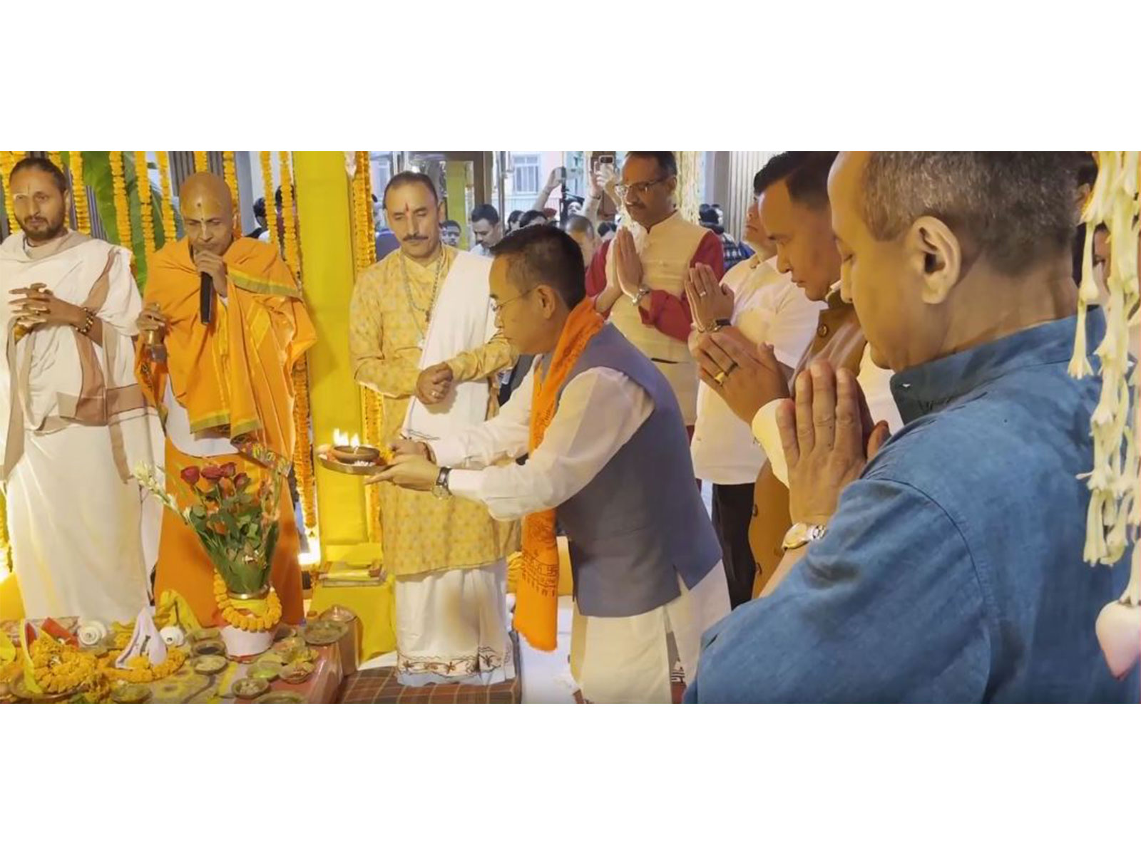 Sikkim CM Tamang attends Vastu Puja of new Mini Secretariat (Photo/ANI) Sikkim CM Tamang attends Vastu Puja of new Mini Secretariat (Photo/ANI)