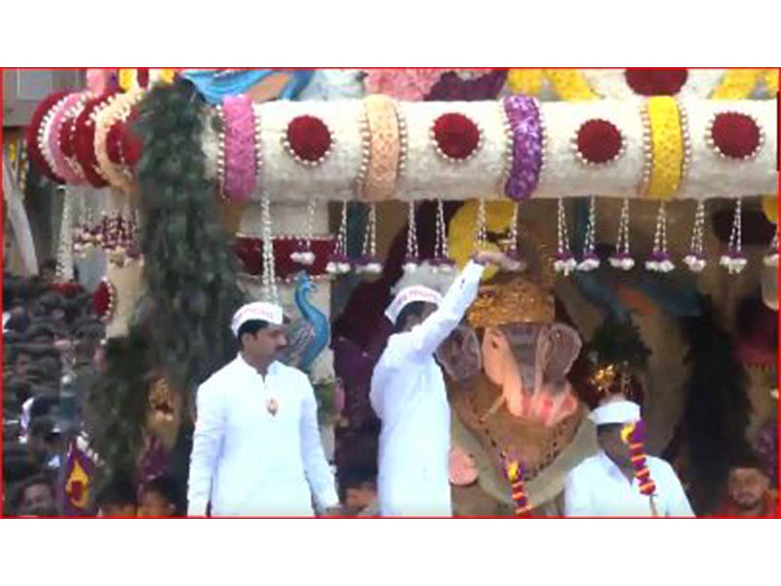 Shreemant Dagdusheth Halwai Ganpati Procession on Ganesh Chaturthi [Photo/ANI]