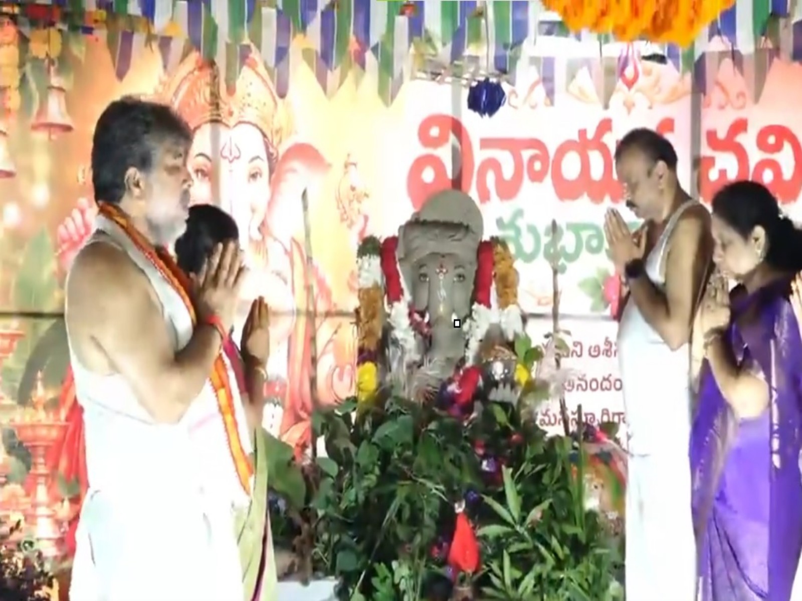 Grand celebrations of Vinayaka Chavithi at the YSR Congress Party central office (Photo: X/YSRCP) Grand celebrations of Vinayaka Chavithi at the YSR Congress Party central office (Photo: X/YSRCP)
