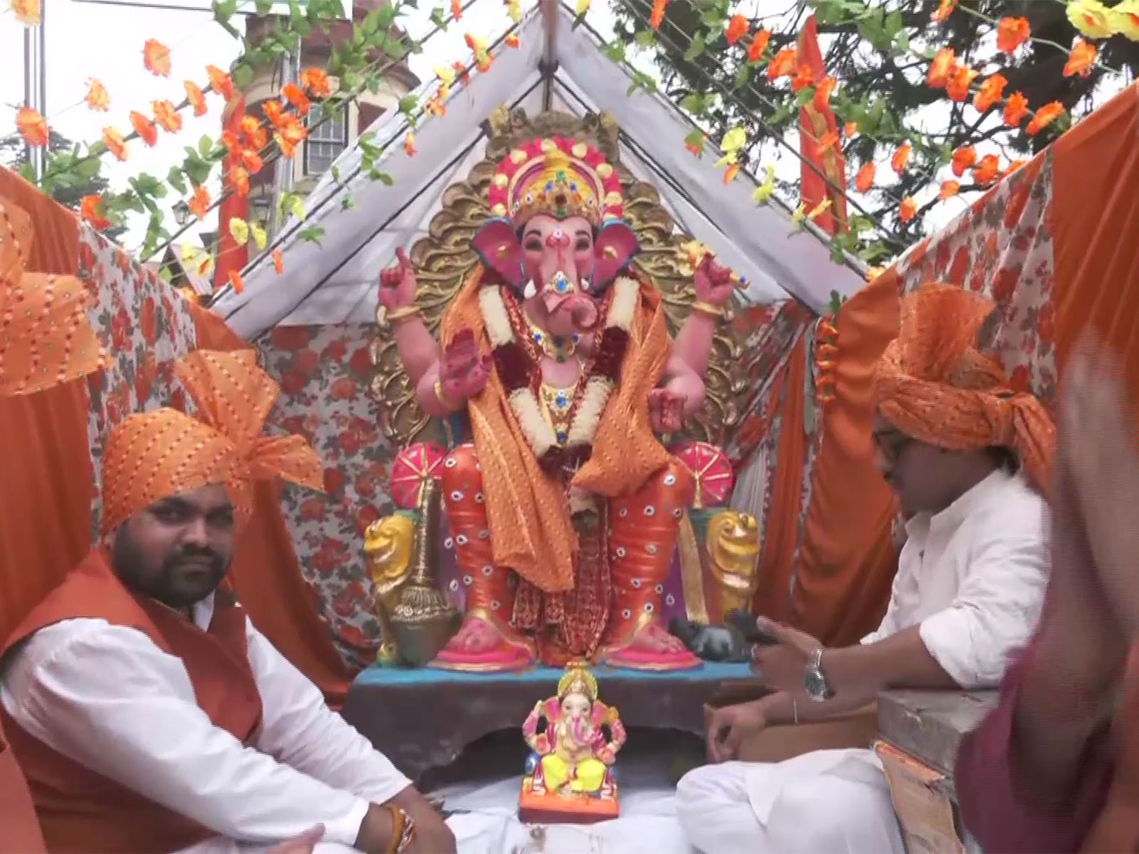 Ganesh Chaturthi procession in Shimla (Photo/ANI)