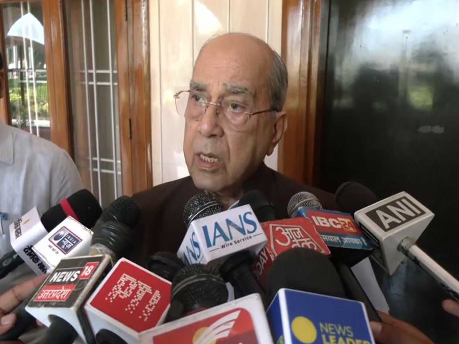 Chairman of the Ram Mandir Construction Committee, Nripendra Mishra (Photo/ANI)
