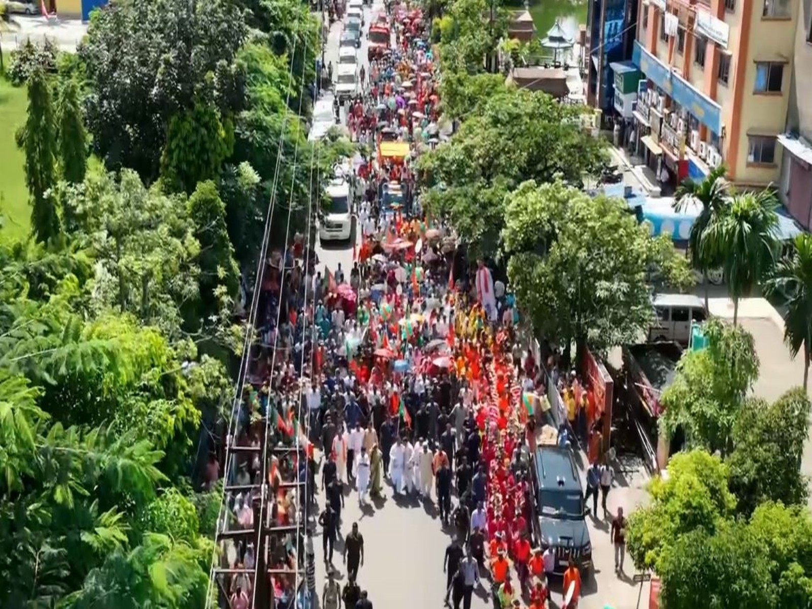 Visual from the BJP's nomination rally in West Bengal (Photo/ANI) Visual from the BJP's nomination rally in West Bengal (Photo/ANI)
