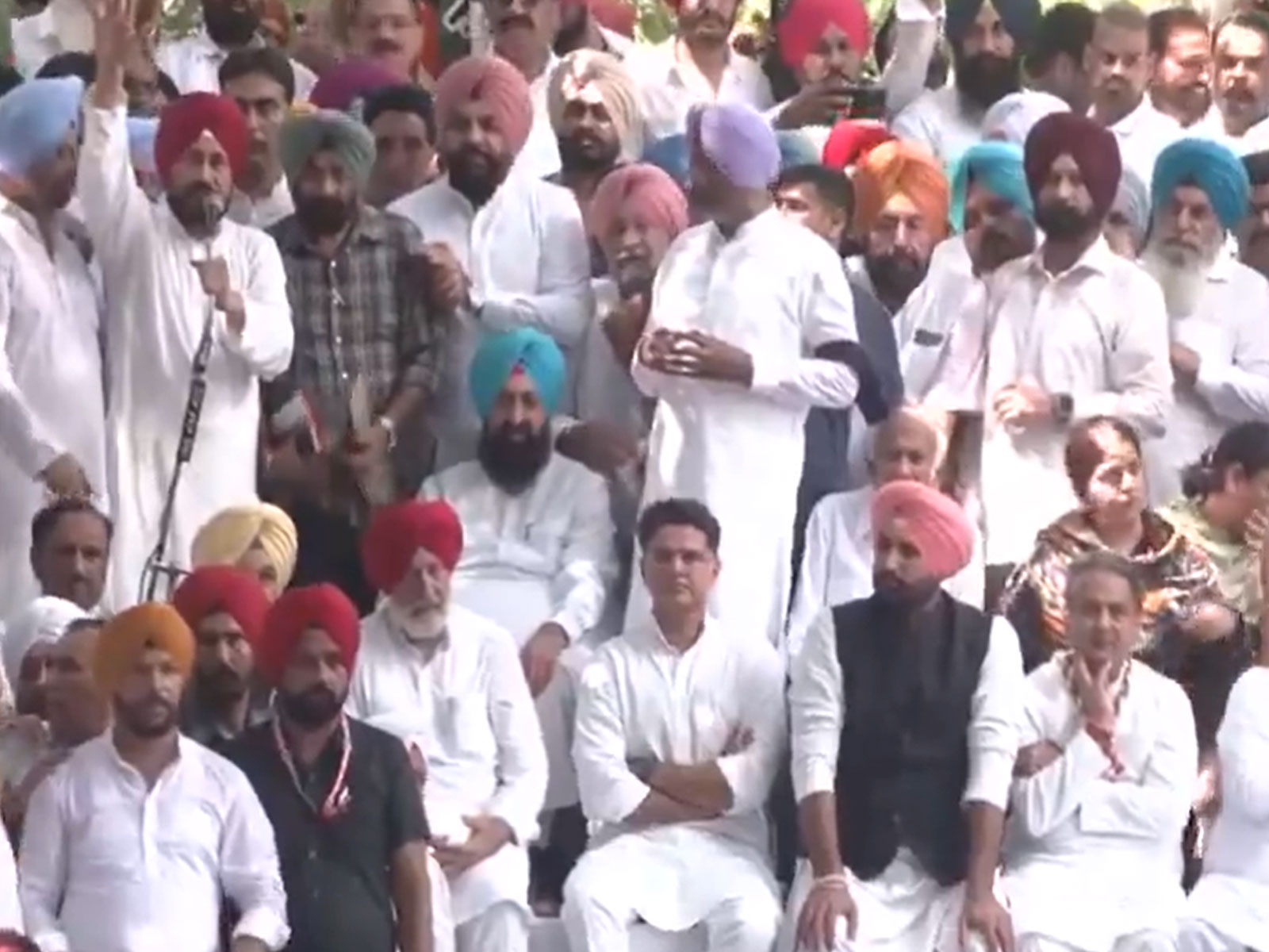 Punjab Congress holds protest over Gulzar Singh death (Photo/ANI)