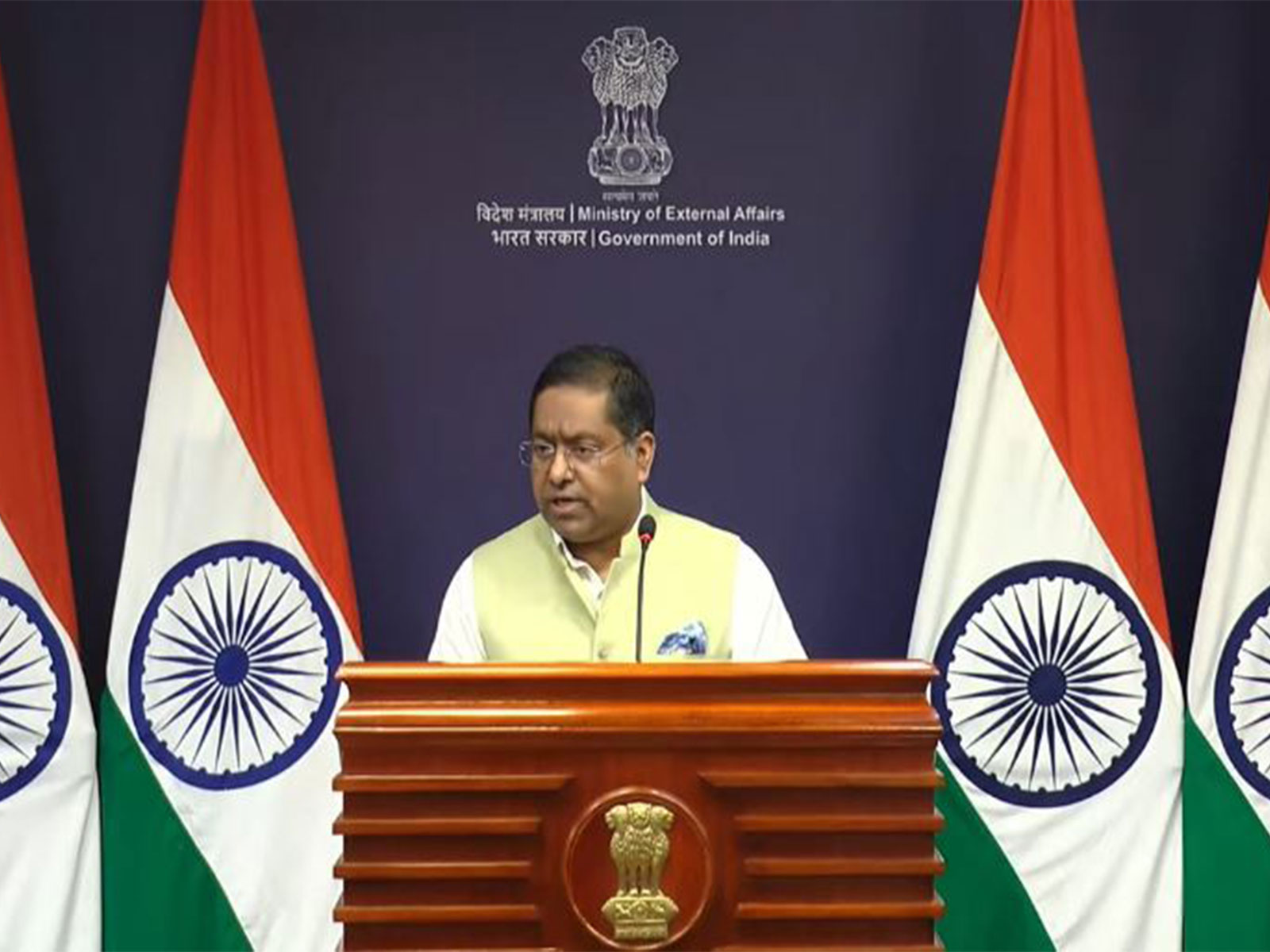 MEA Spokesperson Randhir Jaiswal (Photo/Youtube@MEAIndia) MEA Spokesperson Randhir Jaiswal (Photo/Youtube@MEAIndia)