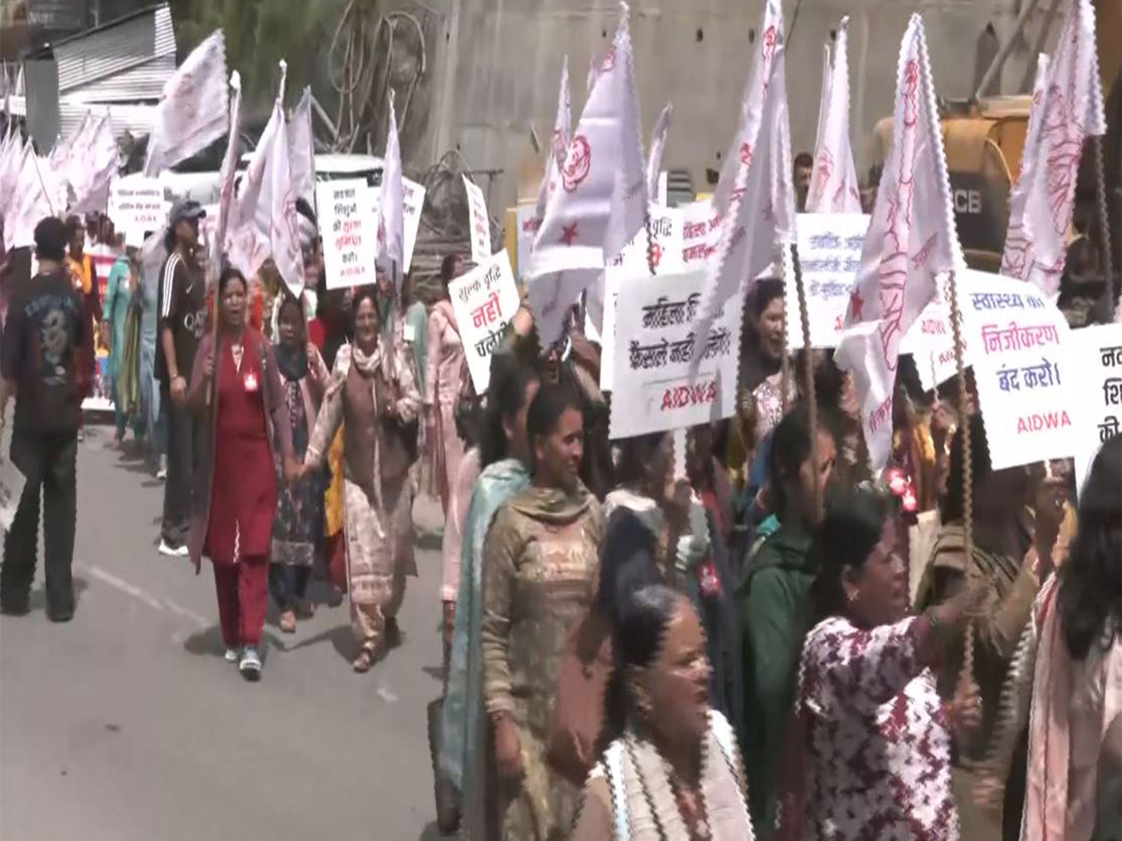 A visual of the protest in Shimla (Photo/ANI) A visual of the protest in Shimla (Photo/ANI)