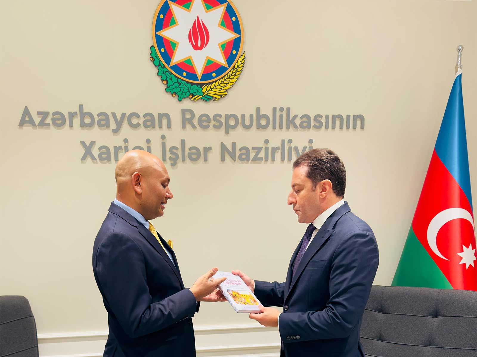 Indian Ambassador to Azerbaijan, Abhay Kumar meets Elnur Mammadov, Deputy Minister of Foreign Affairs of Azerbaijan (Photo/X@indembassybaku) Indian Ambassador to Azerbaijan, Abhay Kumar meets Elnur Mammadov, Deputy Minister of Foreign Affairs of Azerbaijan (Photo/X@indembassybaku)