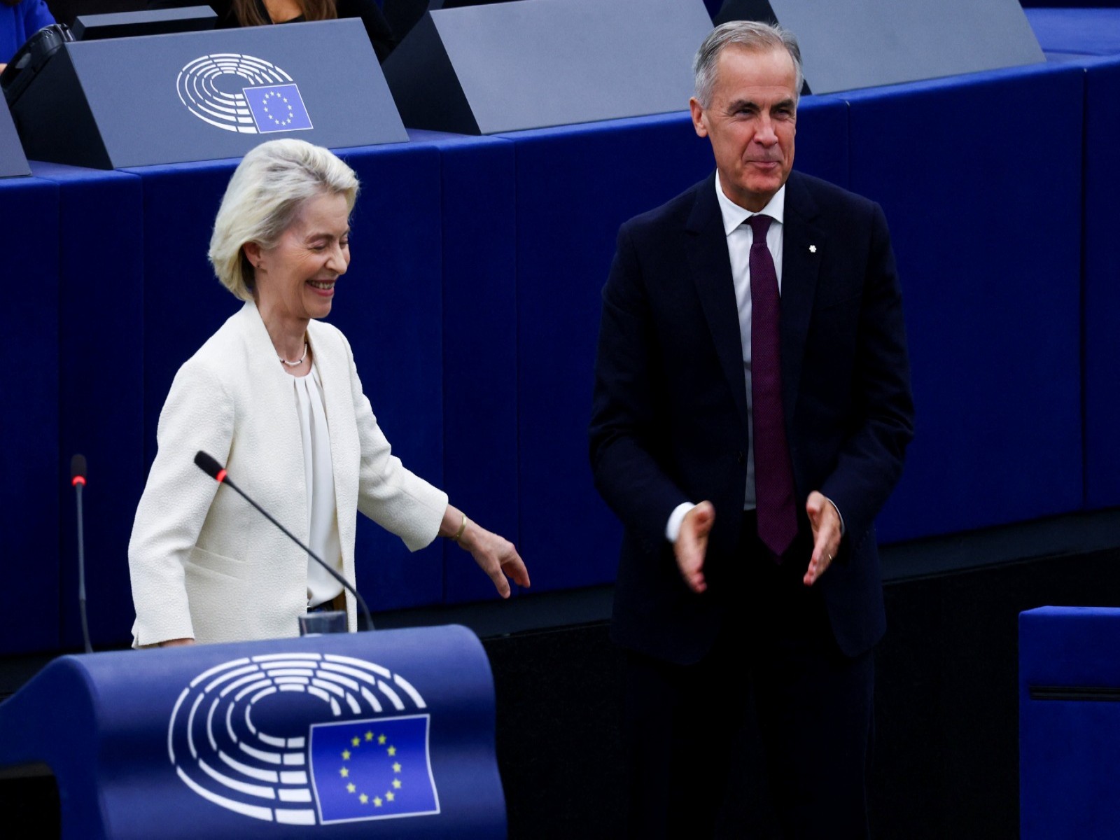European Commission President Ursula von der Leyen with Canadian Prime Minister Mark Carney (Photo/Reuters)