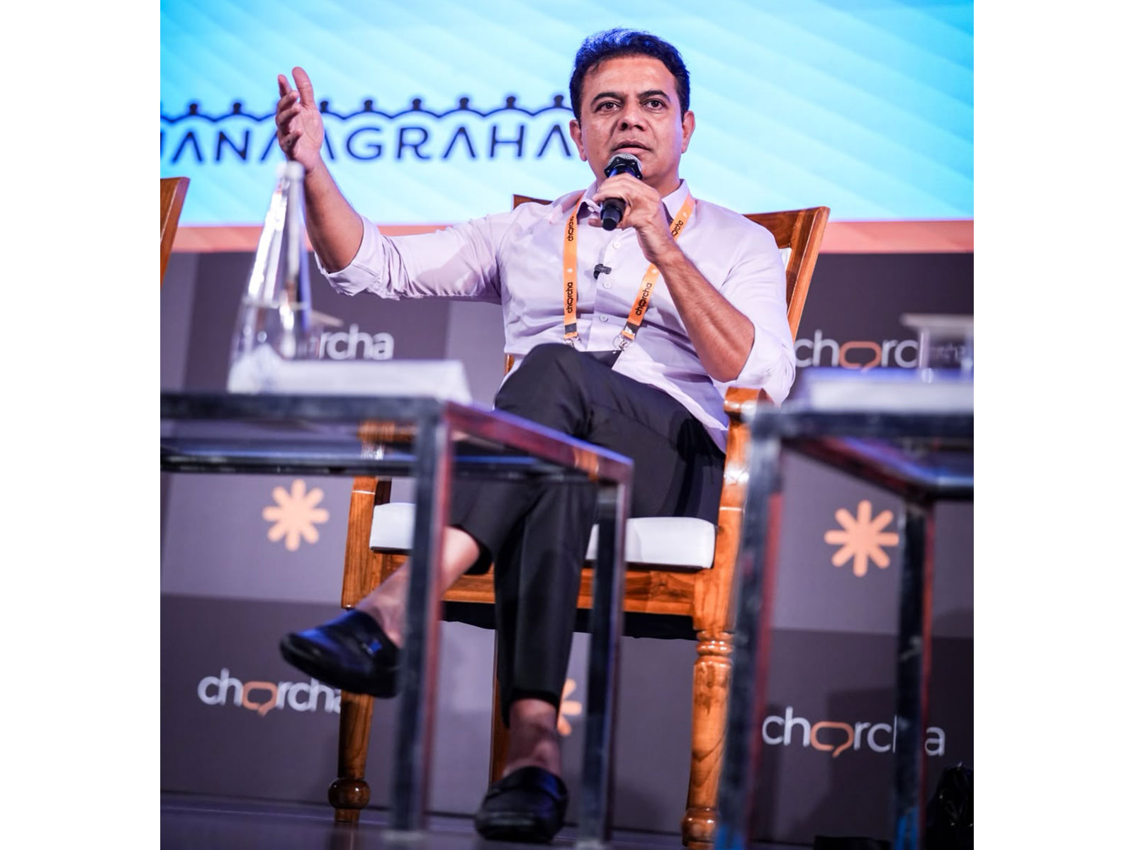 KT Rama Rao at ‘Sheheron Pe Charcha’ in New Delhi (Photo/ANI)