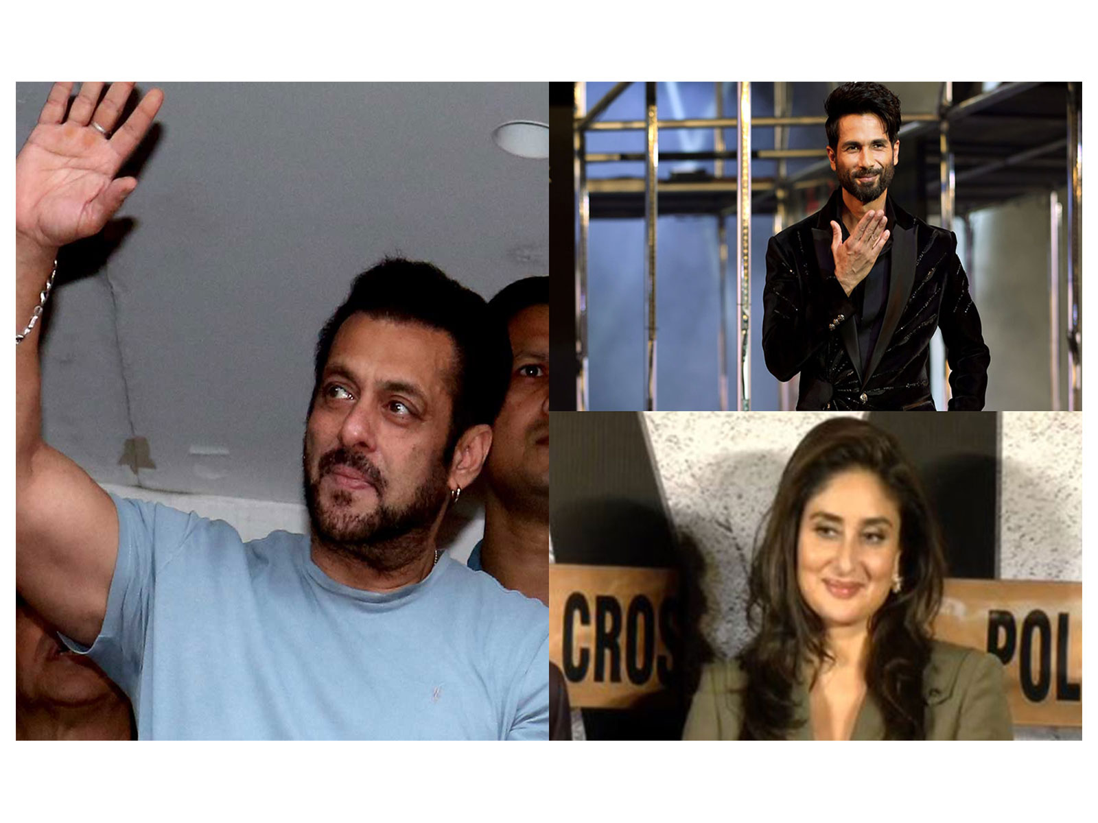 Salman Khan, Shahid Kapoor and Kareena Kapoor (Photos/ANI)