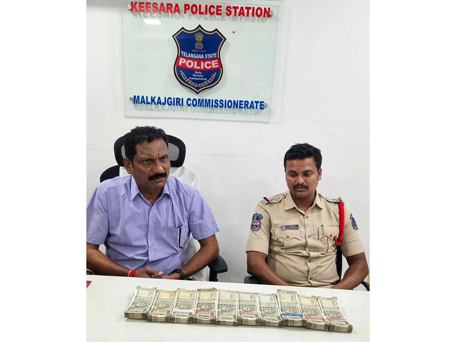 Officials at the Keesara Police Station, Telangana  (Photo/ANI)