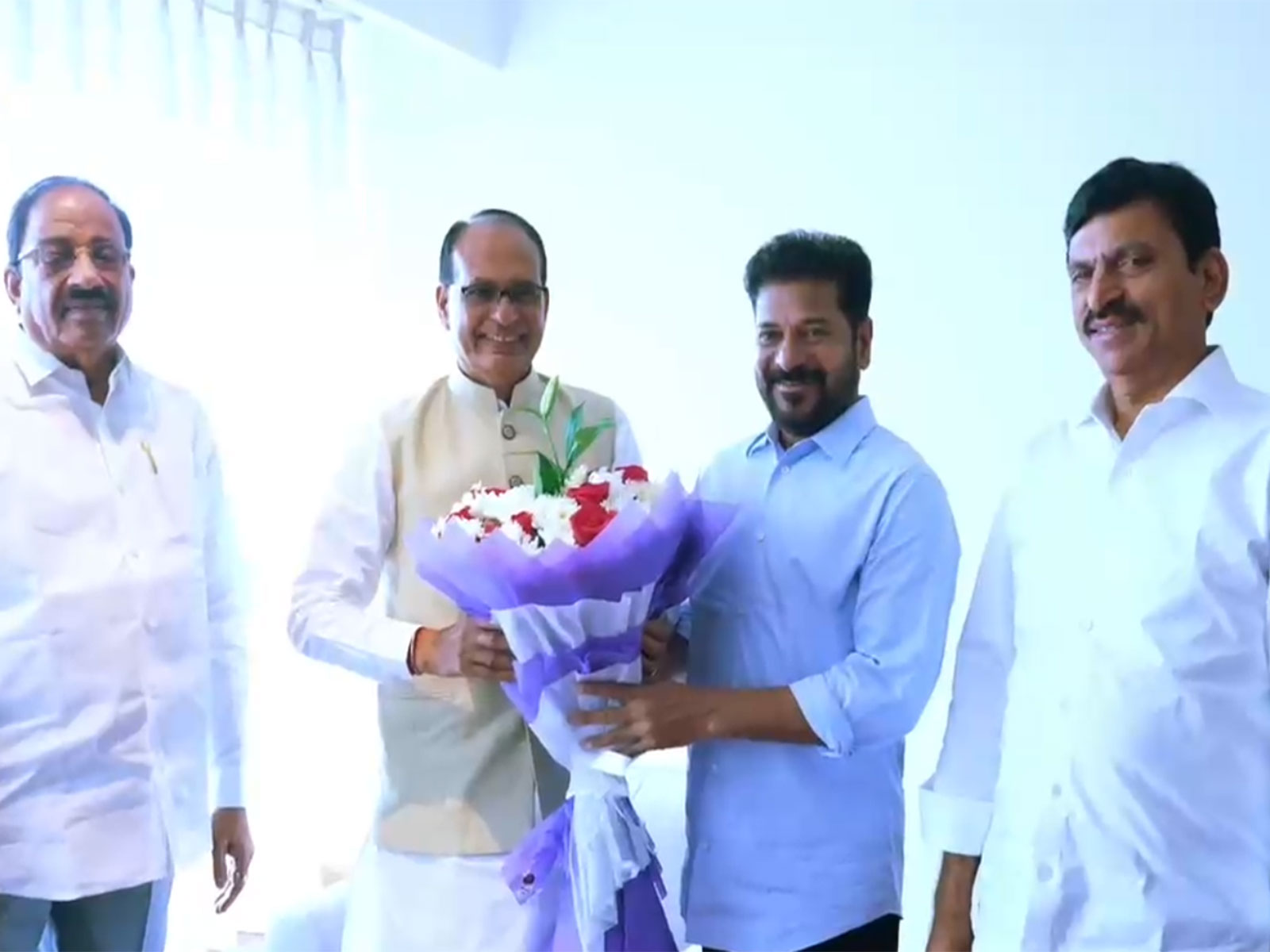 Union Agriculture Minister Shivraj Singh Chouhan with Telangana Chief Minister Revanth Reddy (Photo/CMO)